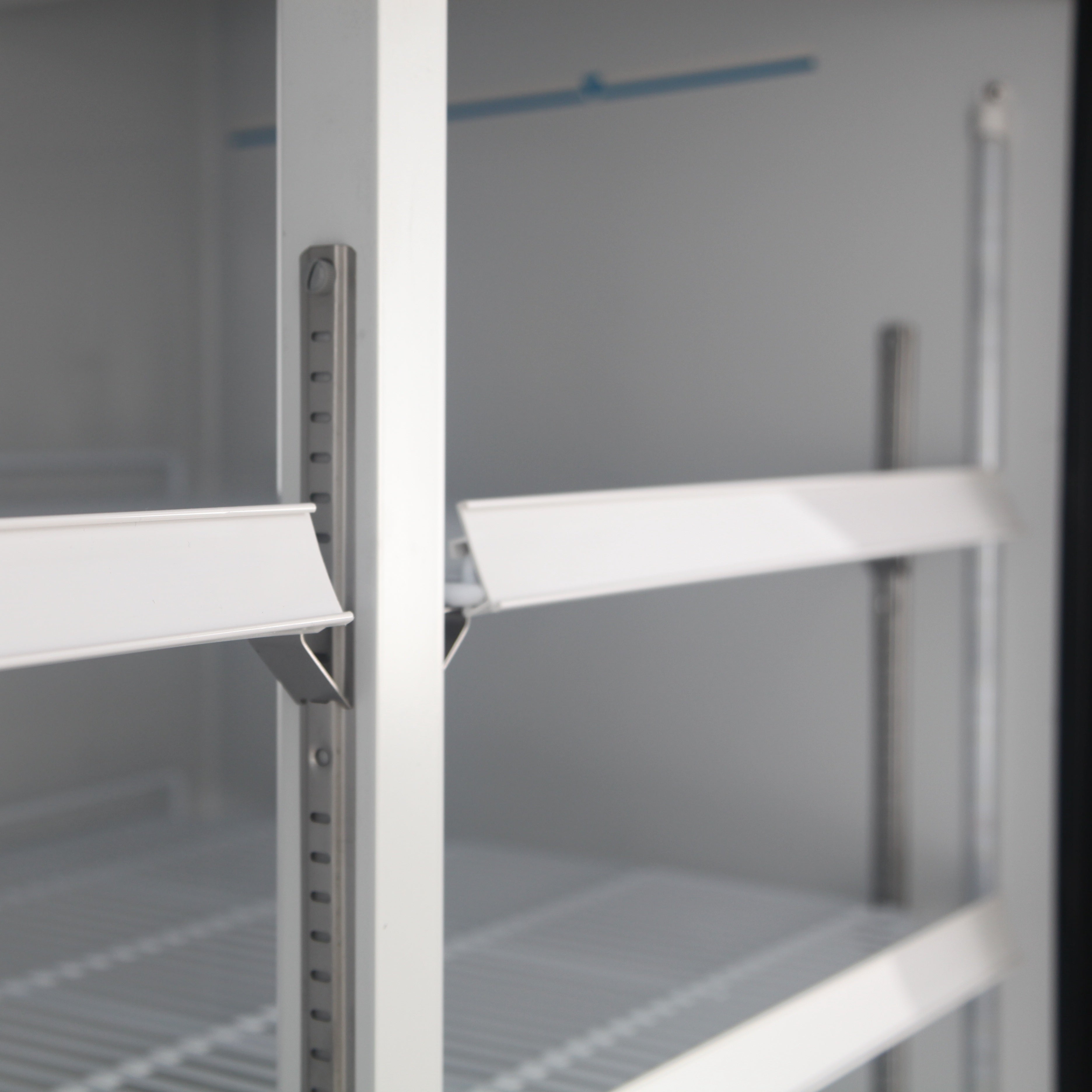 NMF48B 2 Double Swing Door Freezer Merchandiser with Illuminated Top Panel, 1359L / 48CuFt, Black