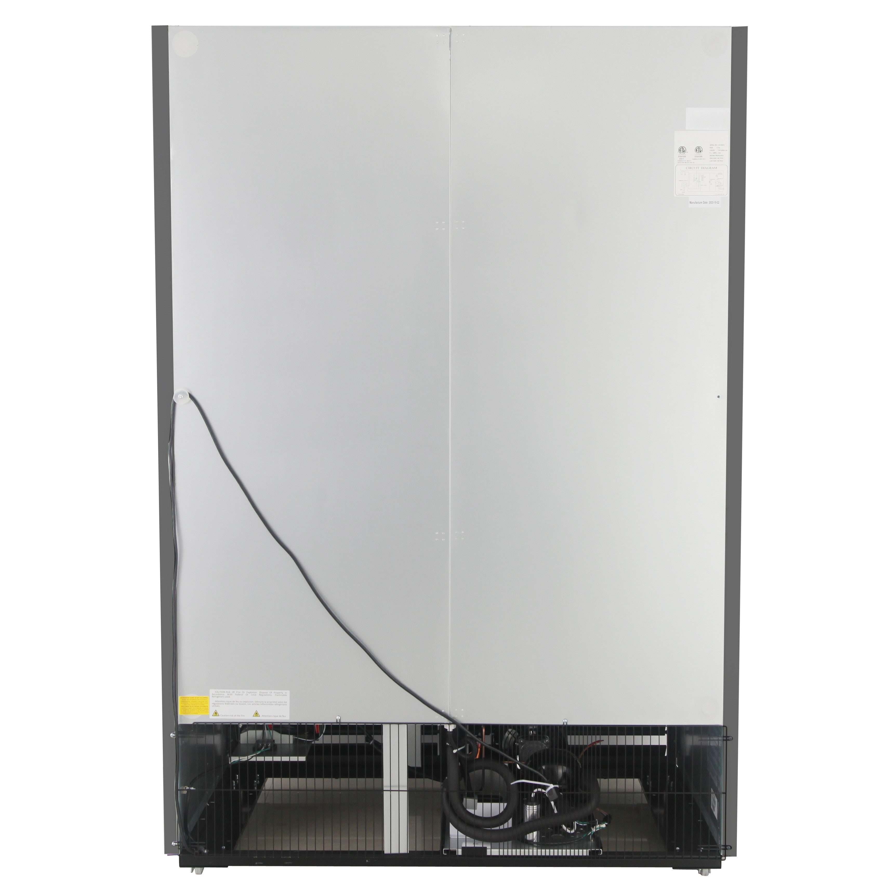 NMR48SB 2 Double Sliding Door Refrigerator Merchandiser with Illuminated Top Panel, 1359L / 48CuFt, Black