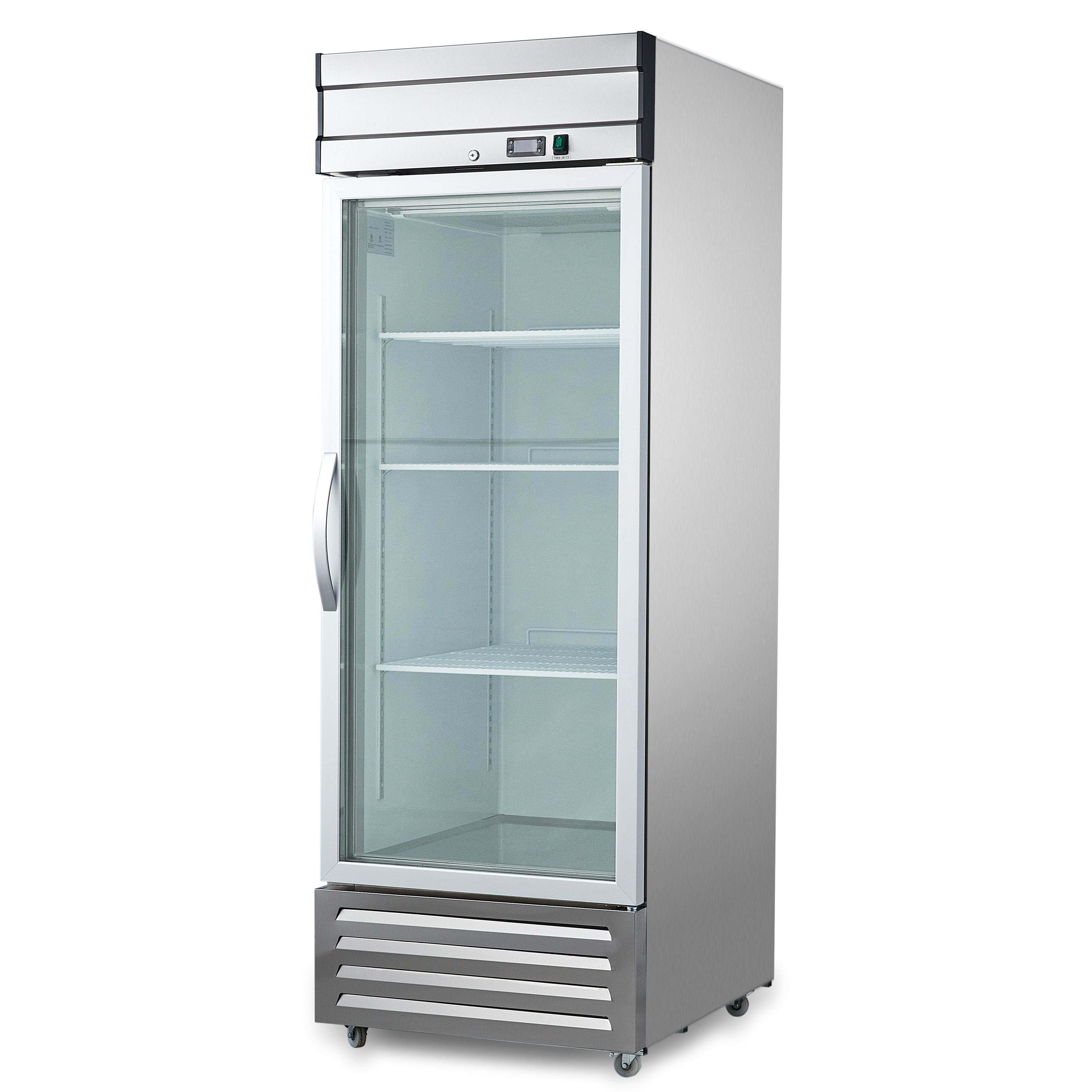 NR23G 1 Single Glass Door Upright Reach-In Refrigerator, 23cf / 651L with Heavy Duty Shelves