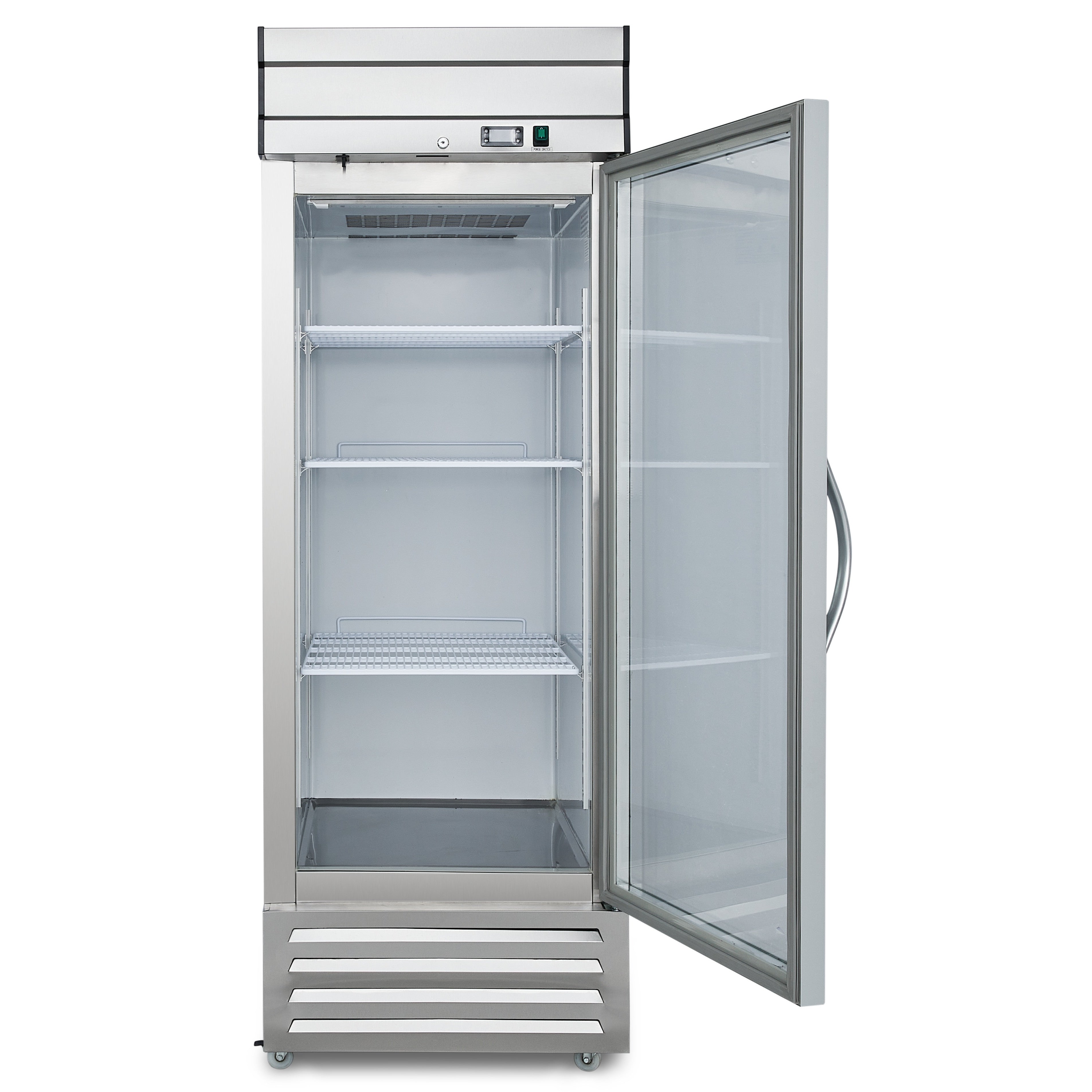 NR23G 1 Single Glass Door Upright Reach-In Refrigerator, 23cf / 651L with Heavy Duty Shelves