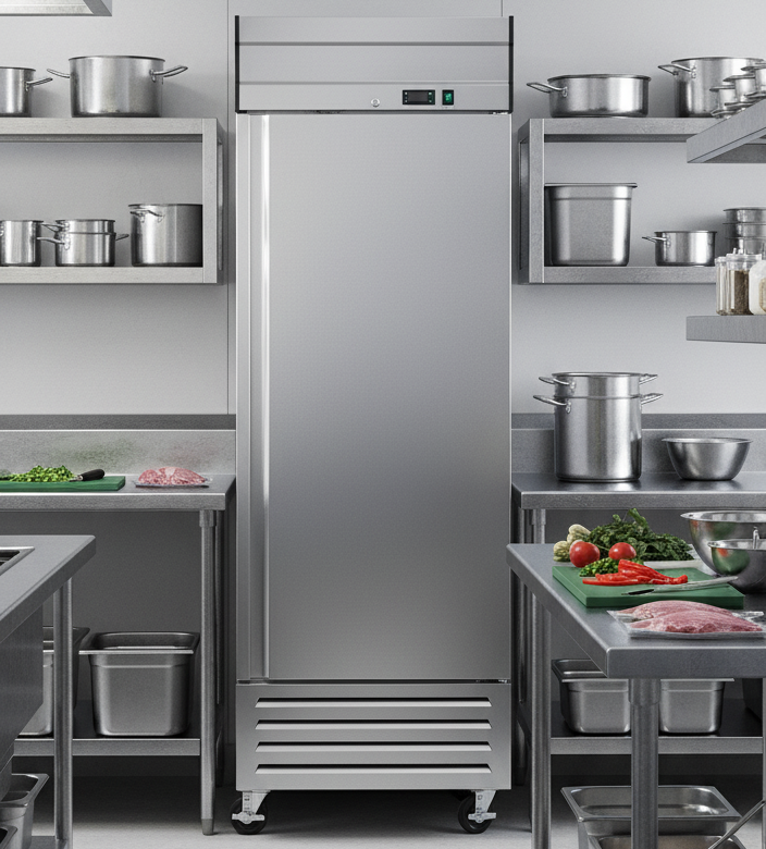 NR23 1 Single Door Upright Reach-In Refrigerator, 23cf / 651L with Heavy Duty Shelves