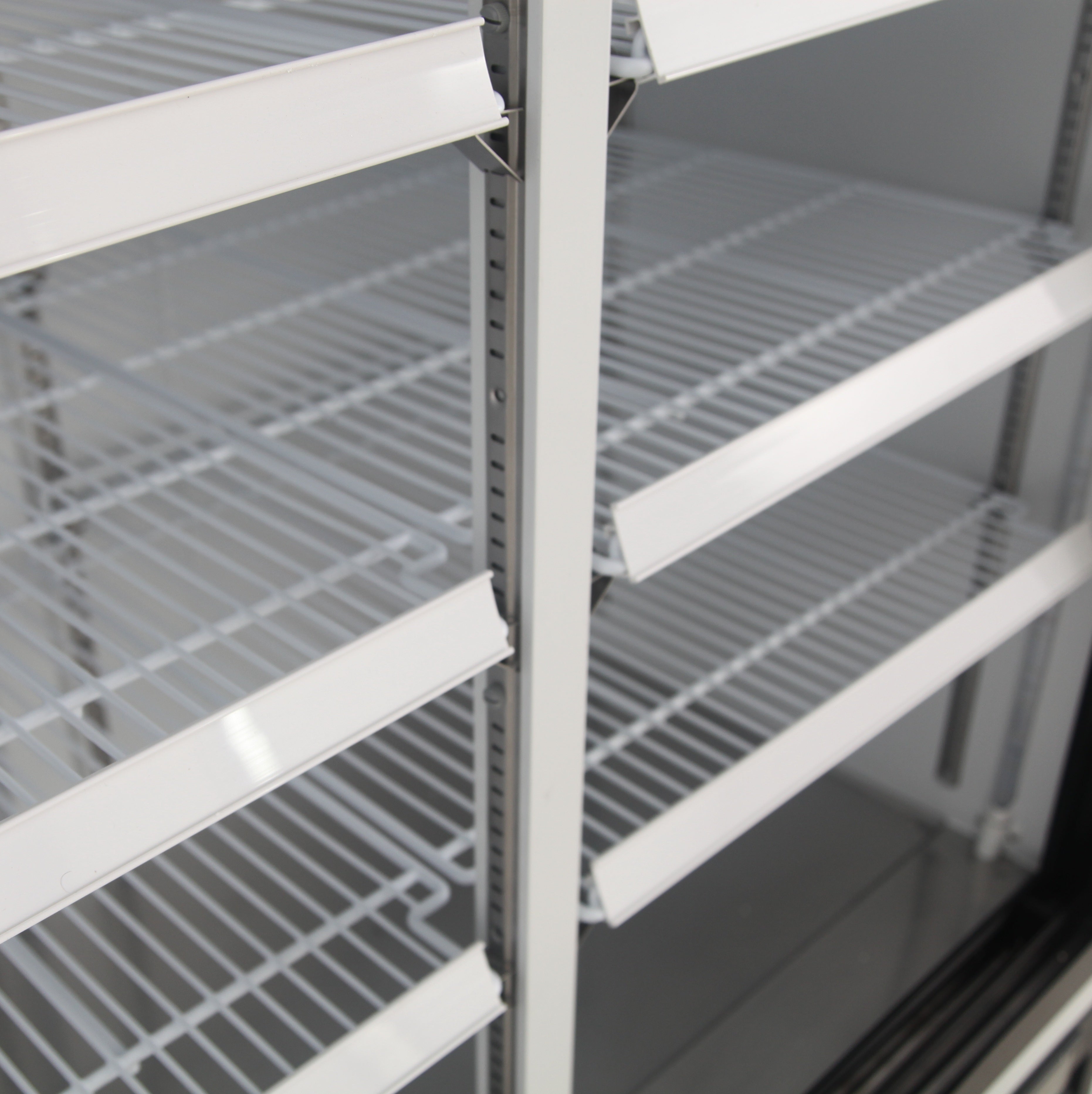 NMR48B 2 Double Swing Door Refrigerator Merchandiser with Illuminated Top Panel, 1359L / 48CuFt, Black