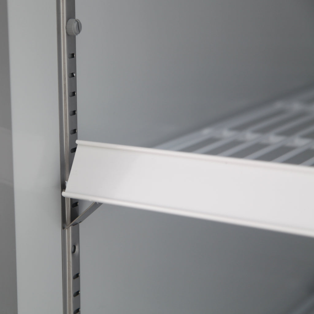 NMR48B 2 Double Swing Door Refrigerator Merchandiser with Illuminated Top Panel, 1359L / 48CuFt, Black