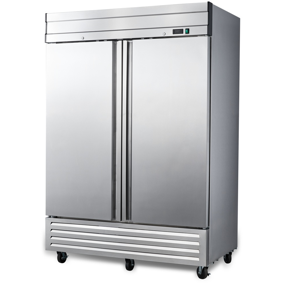 NR49 2 Double Door Upright Reach-In Refrigerator, 49cf / 1387.5L with Heavy Duty Shelves