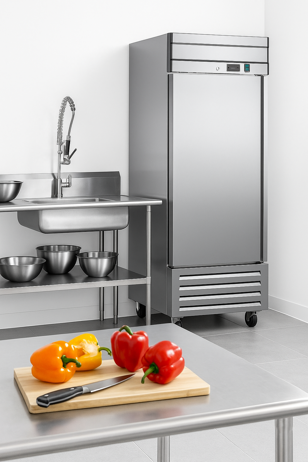 NF23 1 Single Door Upright Reach-In Freezer, 23cf / 651L with Heavy Duty Shelves