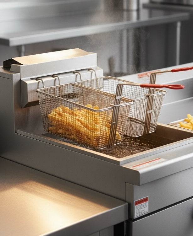 NFF3L Liquid Propane Gas, Gas Floor Fryer, 3 Tube 35-40Lb (18.5-23L), Heavy Duty Stainless Steel, 90,000 BTU