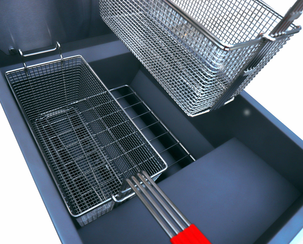 NFF3N Natural Gas, Gas Floor Fryer, 3 Tube 35-40Lb (18.5-23L), Heavy Duty Stainless Steel, 90,000 BTU