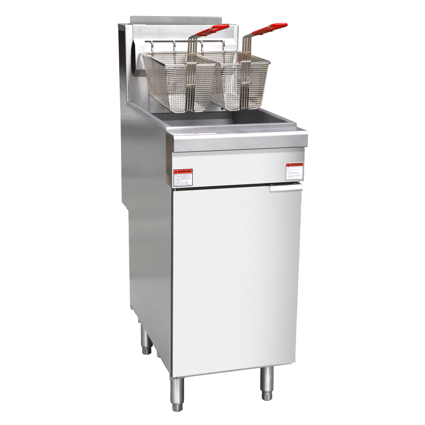 NFF3N Natural Gas, Gas Floor Fryer, 4 Tube 35-40Lb (18.5-23L), Heavy Duty Stainless Steel, 90,000 BTU