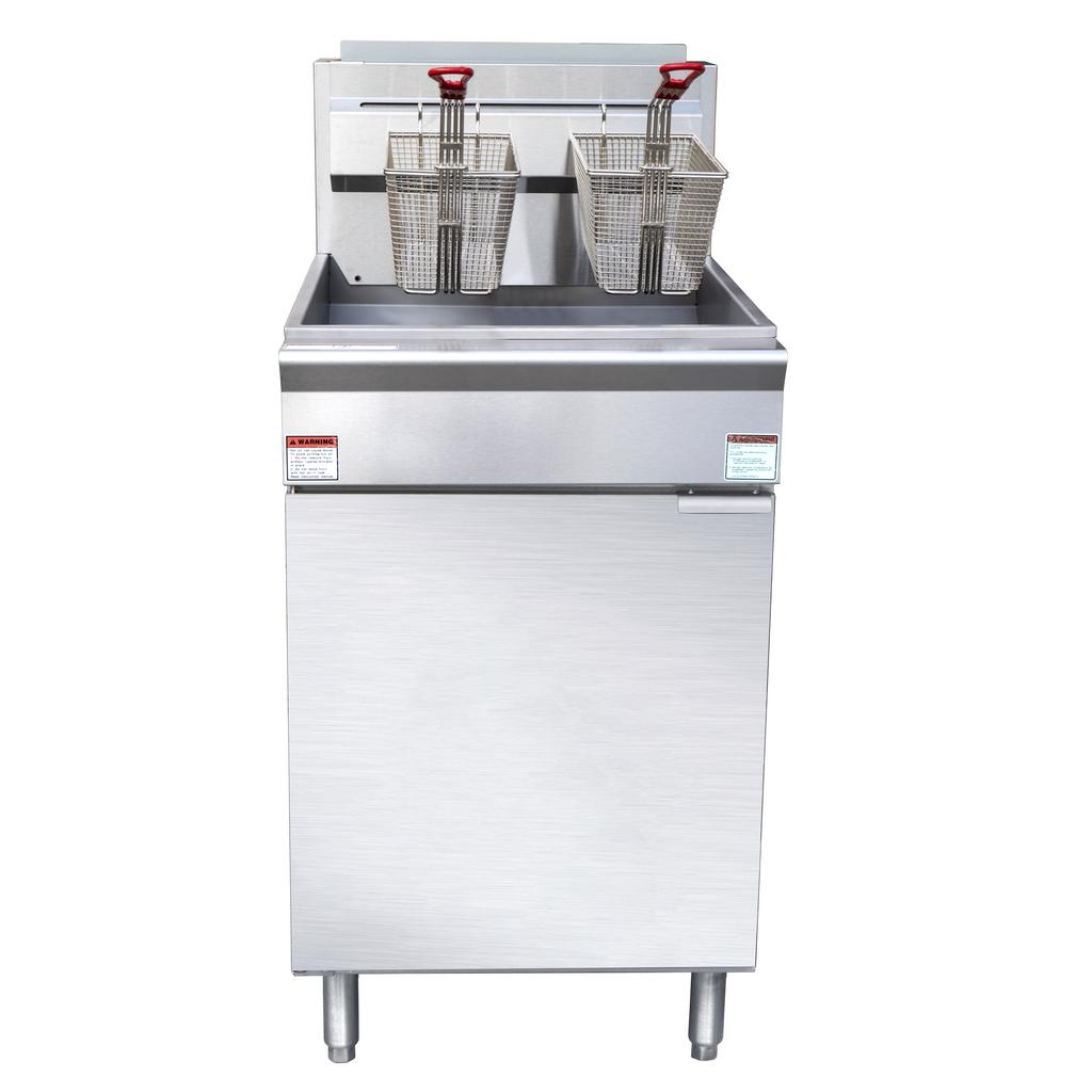 ENERGY STAR - NFF5NES Natural Gas, Gas Floor Fryer, 5 Tube 65-70Lb (31–37L), Heavy Duty Stainless Steel, 105,000 BTU