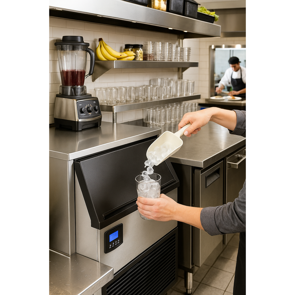 NI200F 200LB Commercial Undercounter Clear Ice Maker, Slab Cubes, 61 CM (24 IN) Wide, Stainless Steel