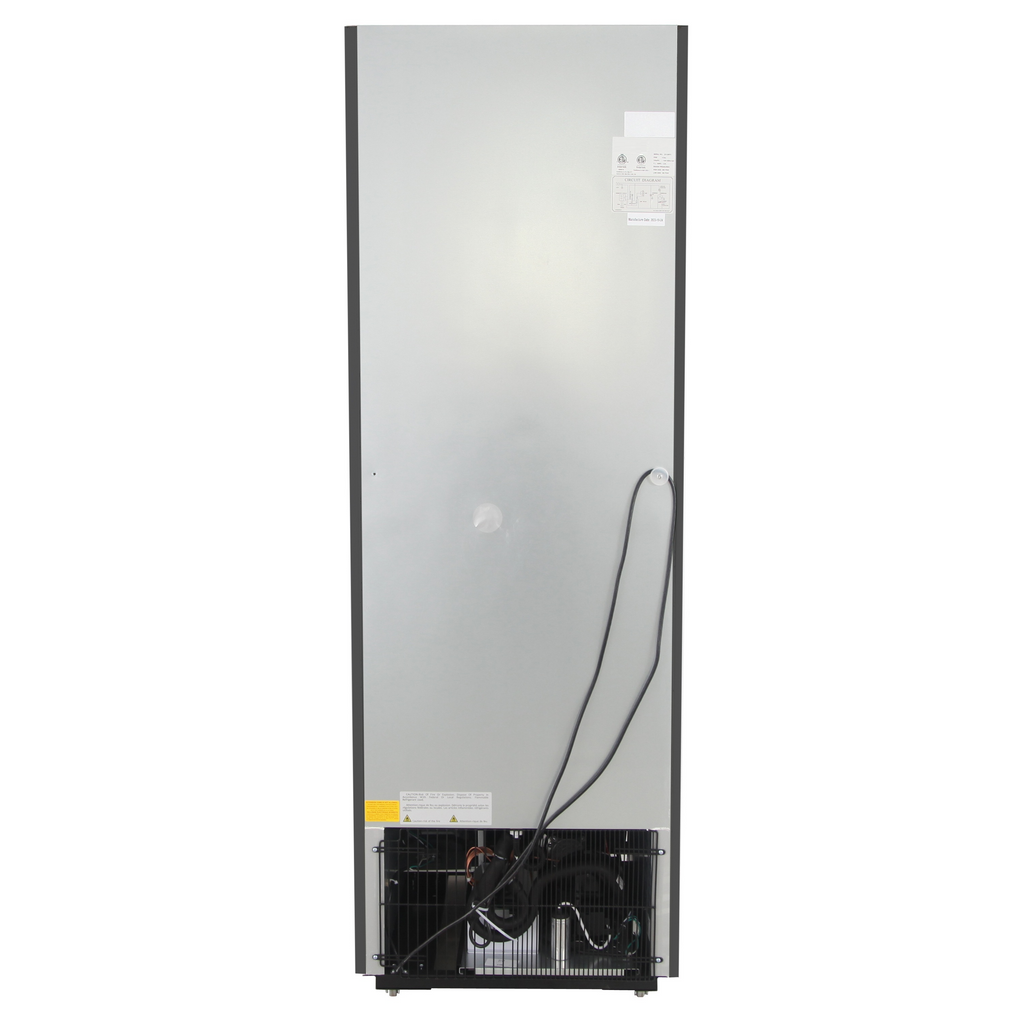 NMF23B 1 Single Swing Door Freezer Merchandiser with Illuminated Top Panel, 651.3l / 23cf, Black