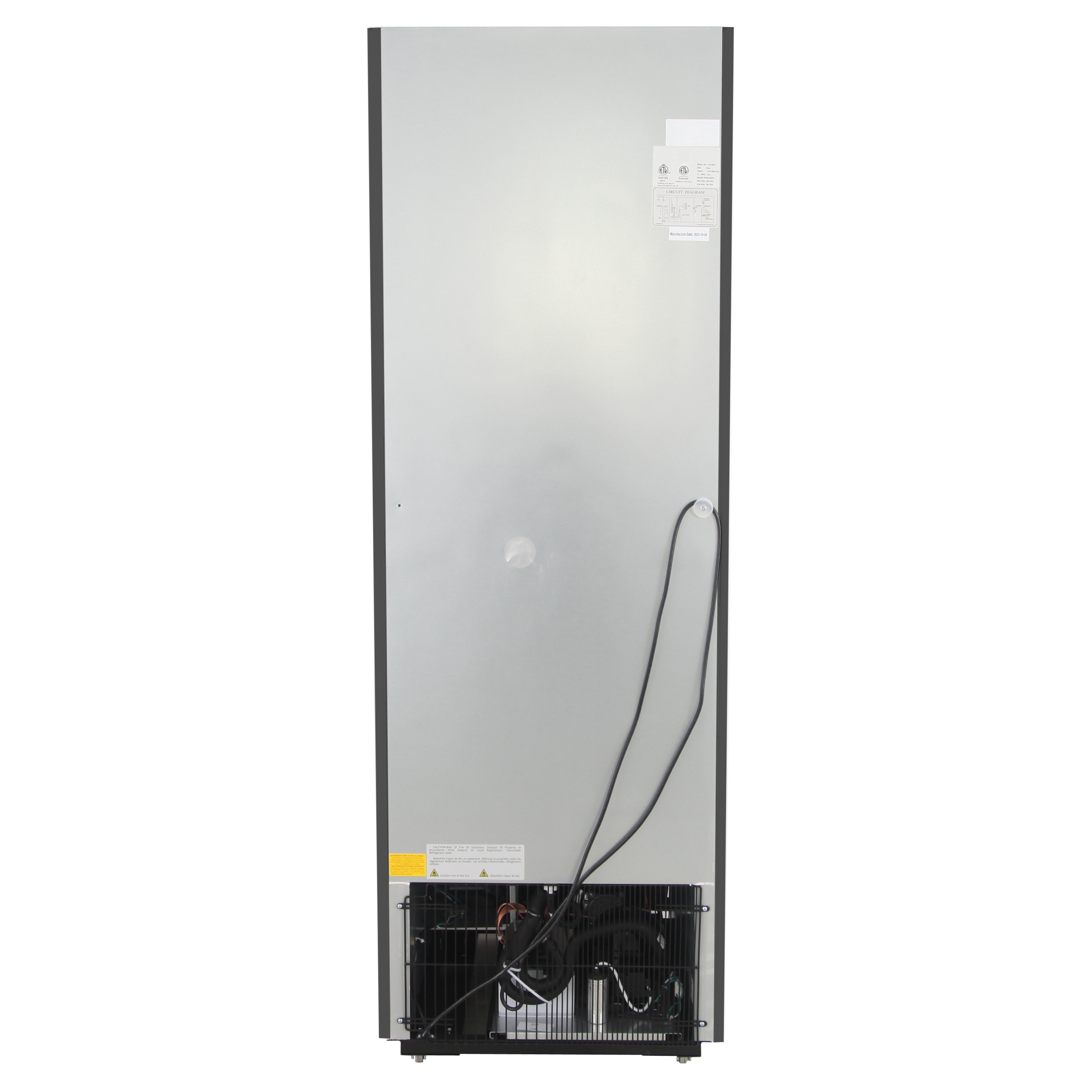 NMF23B 1 Single Swing Door Freezer Merchandiser with Illuminated Top Panel, 651.3l / 23cf, Black