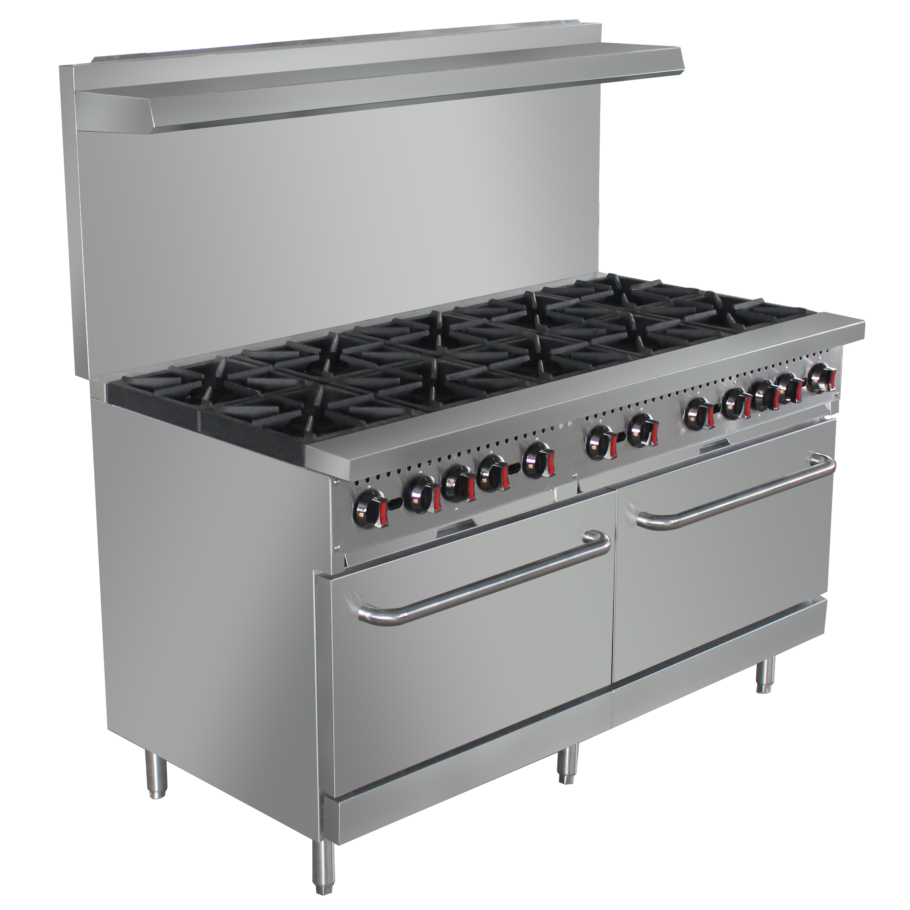 NR60 60IN (152.5CM) 10 Burner Gas Range With Oven, 360,000 BTU, Natural Gas Field Convertible to Liquid Propane Gas