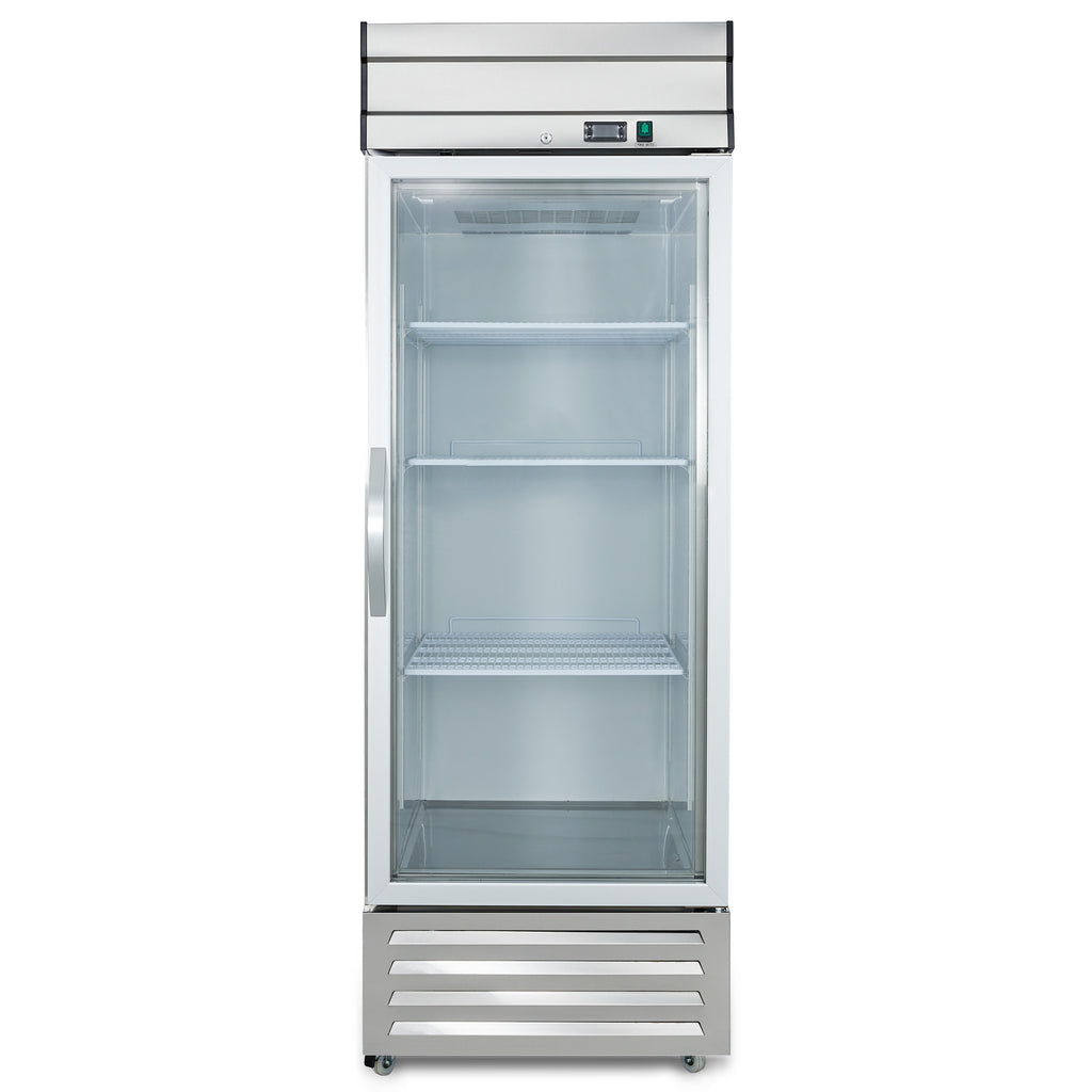 NR23G 1 Single Glass Door Upright Reach-In Refrigerator, 23cf / 651L with Heavy Duty Shelves