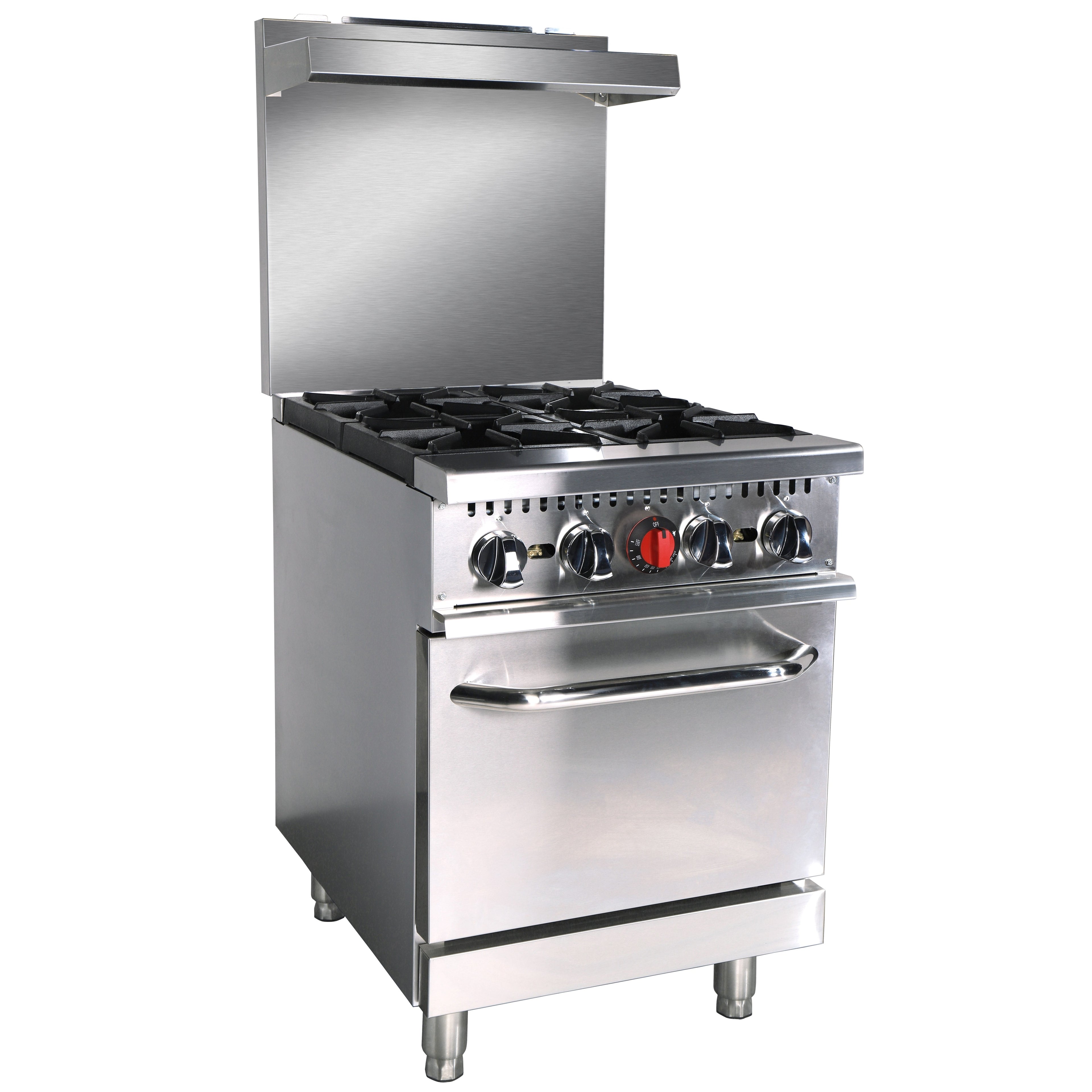 NR24 24IN (61CM) 4 Burner Gas Range With Oven, 150,000 BTU, Natural Gas Field Convertible to Liquid Propane Gas