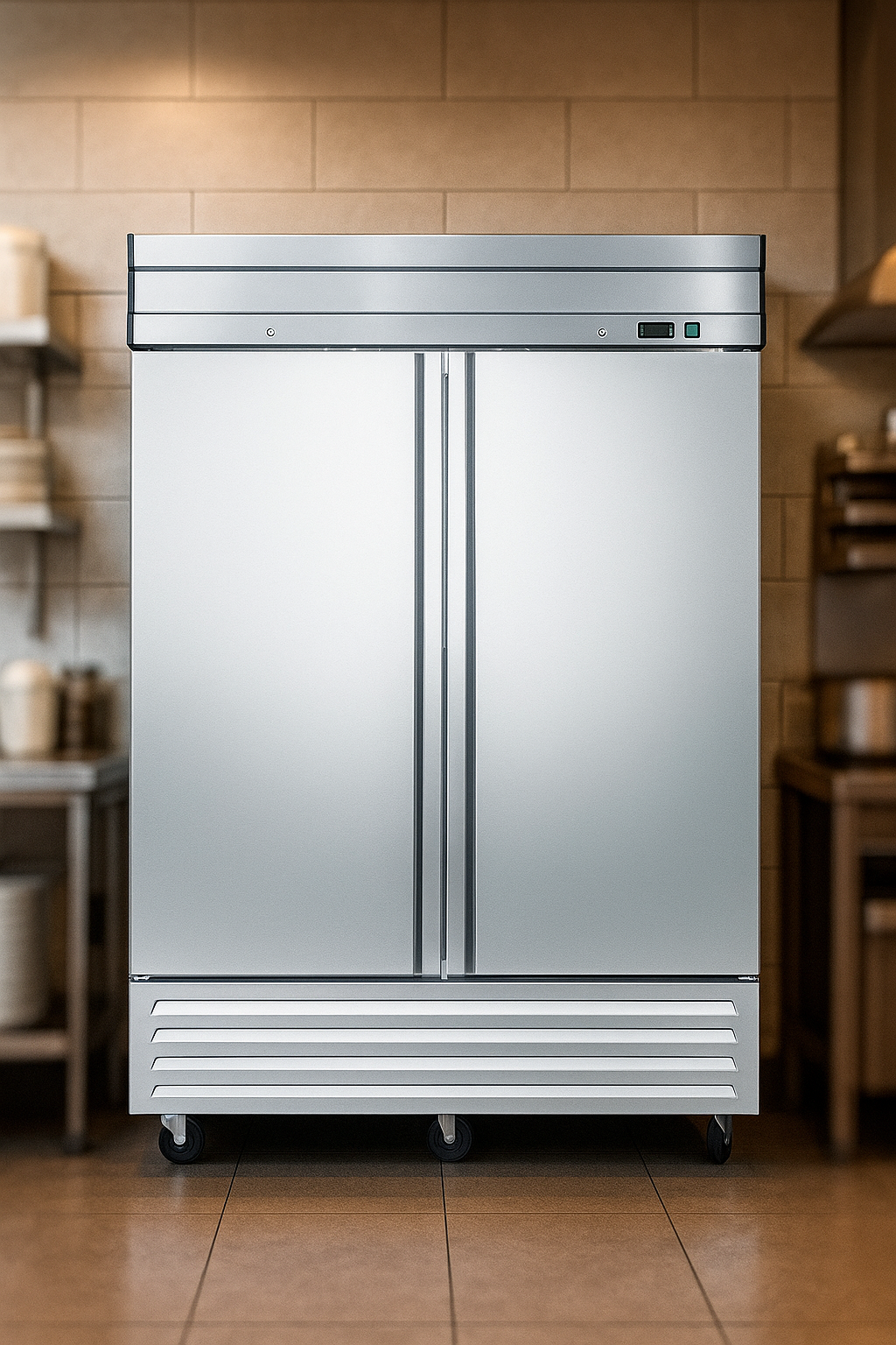 NR49 2 Double Door Upright Reach-In Refrigerator, 49cf / 1387.5L with Heavy Duty Shelves