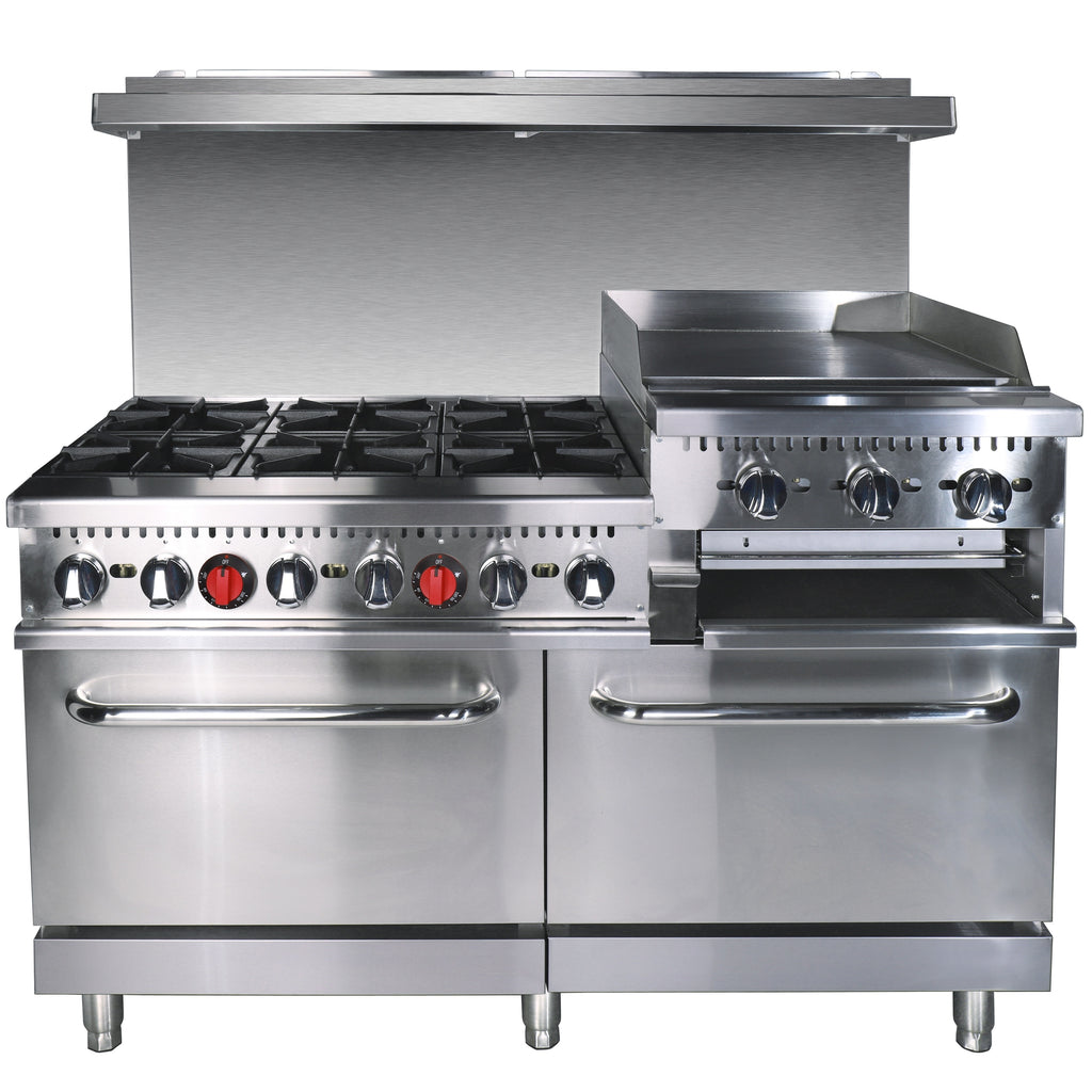 NR60GB24 Gas Range With Griddle And Broiler Combination 360,000 BTU, Natural Gas Field Convertible To Liqud Propane