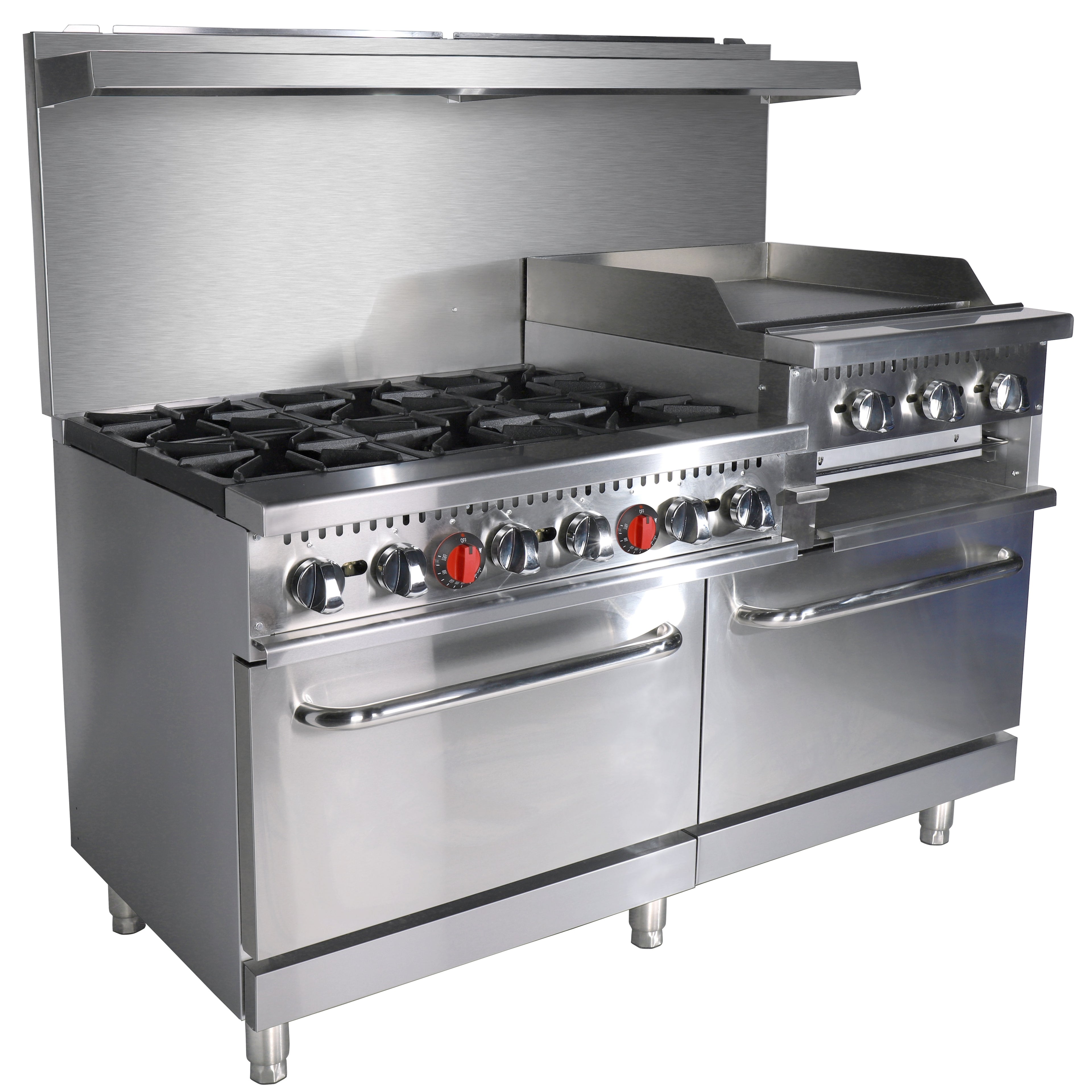 NR60GB24 Gas Range With Griddle And Broiler Combination 360,000 BTU, Natural Gas Field Convertible To Liqud Propane