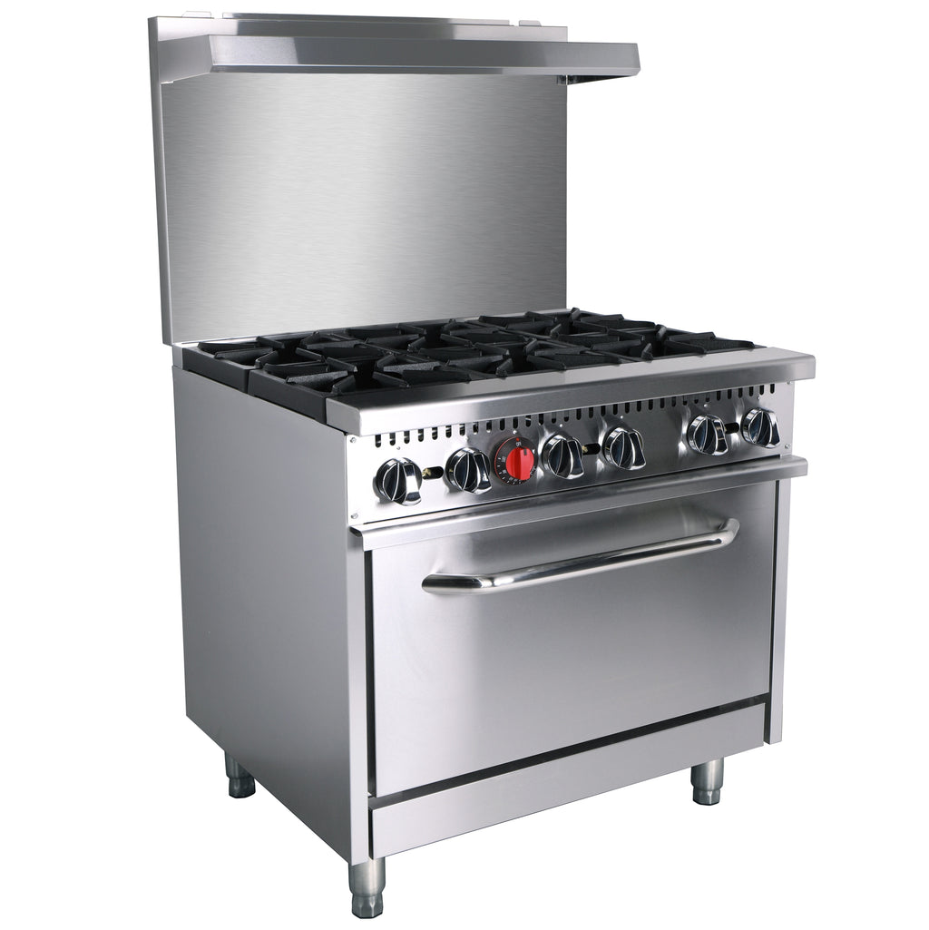 NR36 36IN (91.5CM) 6 Burner Gas Range With Oven, 210,000 BTU, Natural Gas Field Convertible to Liquid Propane Gas