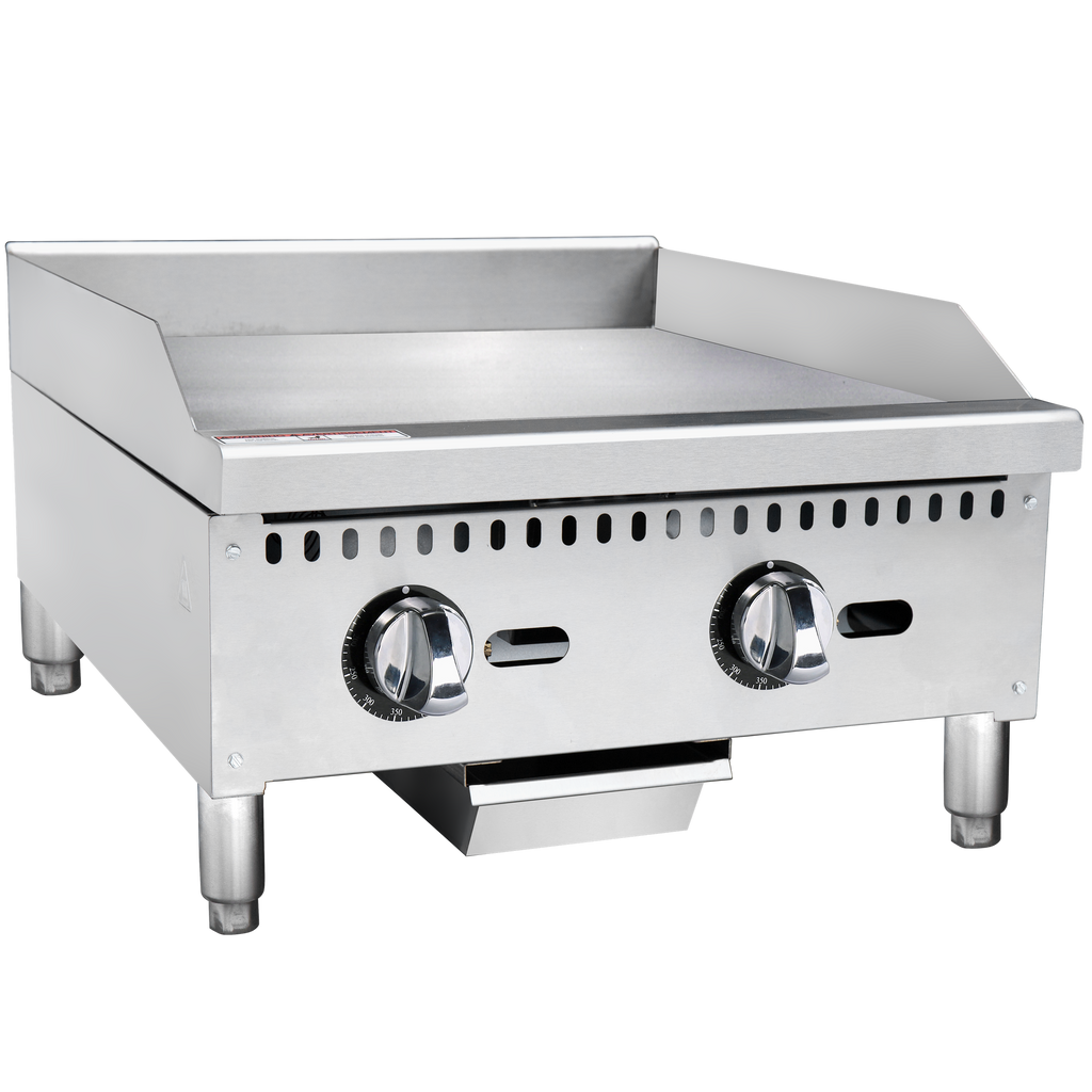NTG24, 24IN (61CM) Gas Thermostatic Griddle, Heavy Duty, Natural Gas Field Convertible to Liquid Propane