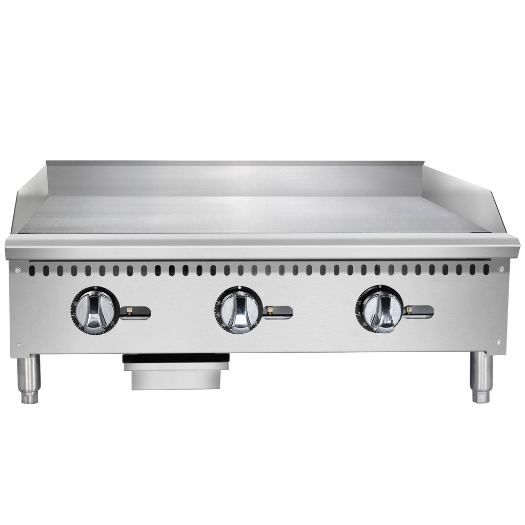 NTG36, 36IN (91.4CM) Gas Thermostatic Griddle, Heavy Duty, Natural Gas Field Convertible to Liquid Propane