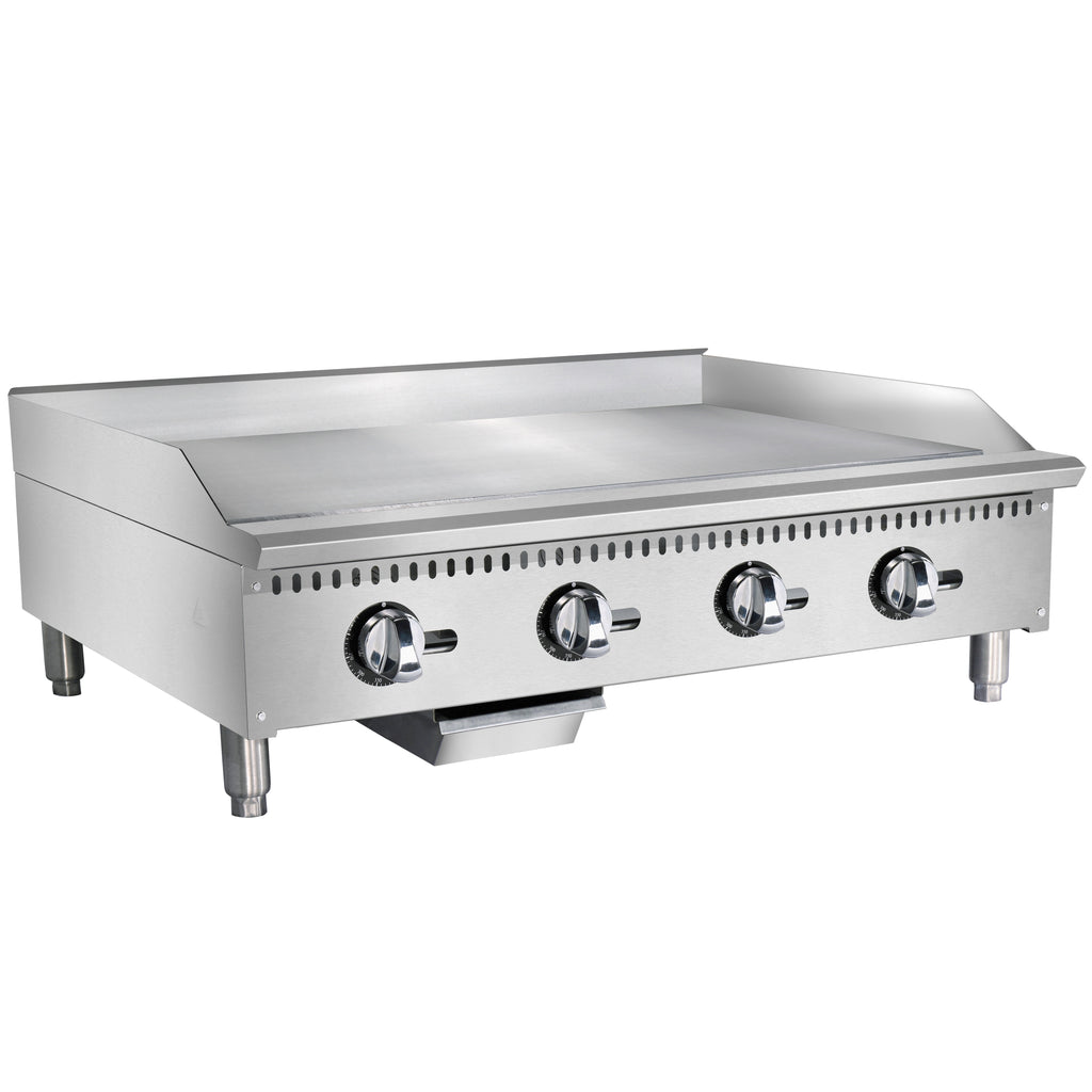 NTG48, 48IN (122CM) Gas Thermostatic Griddle, Heavy Duty, Natural Gas Field Convertible to Liquid Propane
