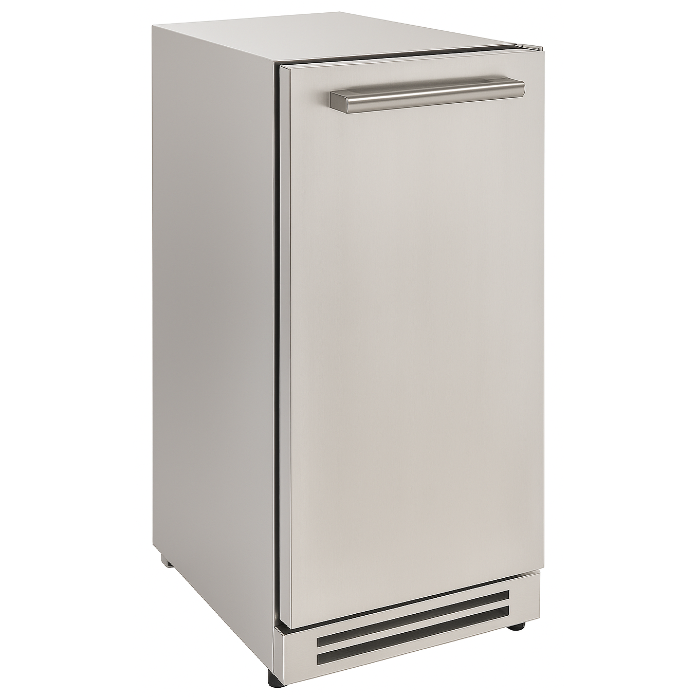 NUI15COPSS Indoor/Outdoor 15 Inch Built-In Undercounter Cresent Ice Maker - Stainless Steel Door Easily Converts to Overlay Panel Ready