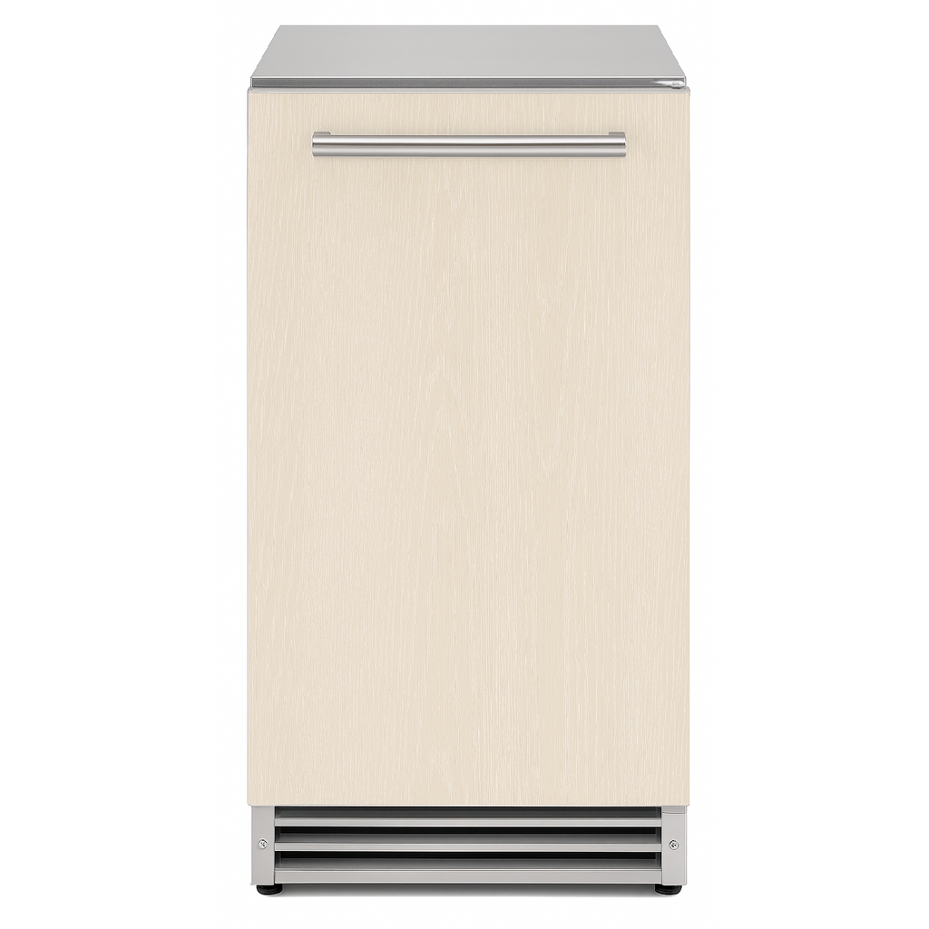 NUI15COPSS Indoor/Outdoor 15 Inch Built-In Undercounter Cresent Ice Maker - Stainless Steel Door Easily Converts to Overlay Panel Ready
