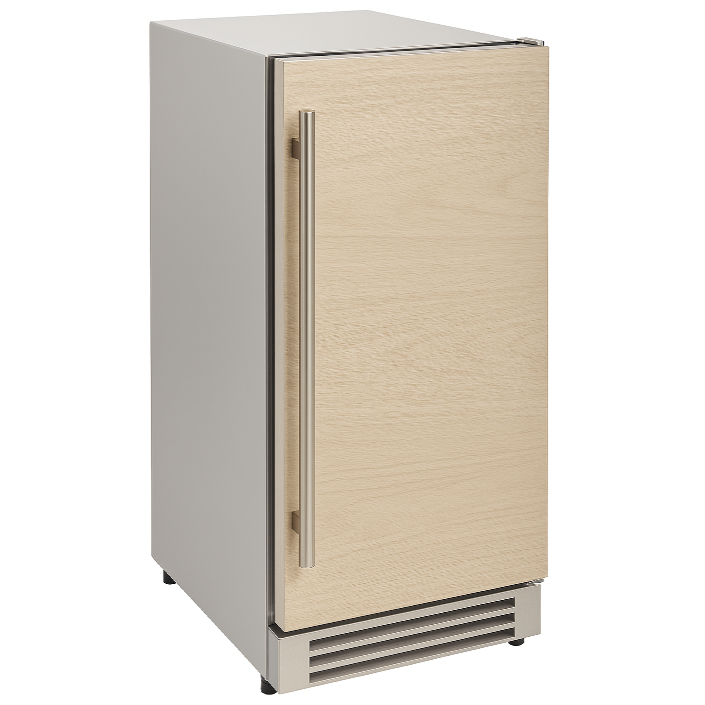 NUI15SOPSS Indoor/Outdoor 15 Inch Built-In Undercounter Square Cube Ice Maker - Stainless Steel Door Easily Converts to Overlay Panel Ready