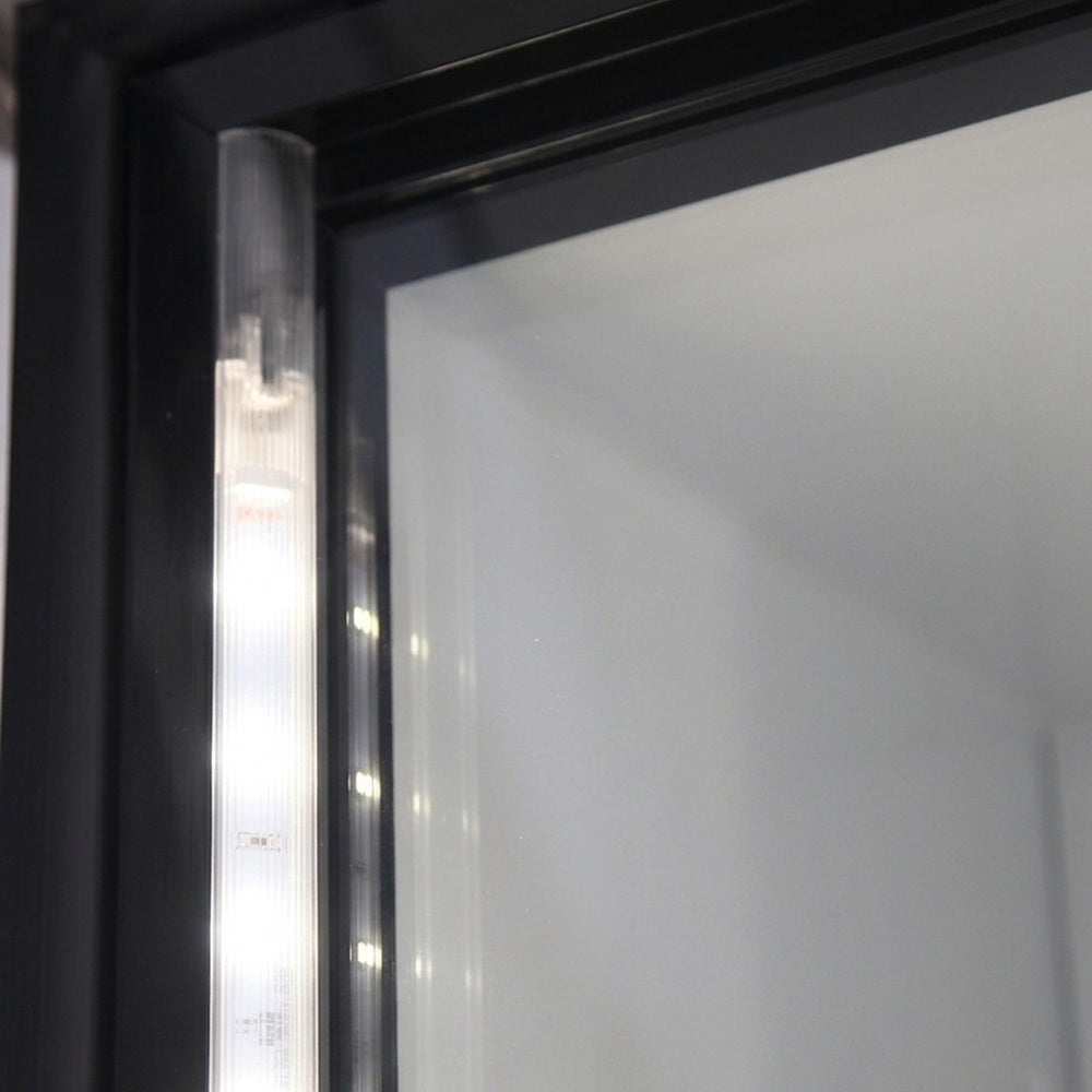 NMR48B Glass Door Refrigerator Merchandiser, 2 Swing Doors, Black