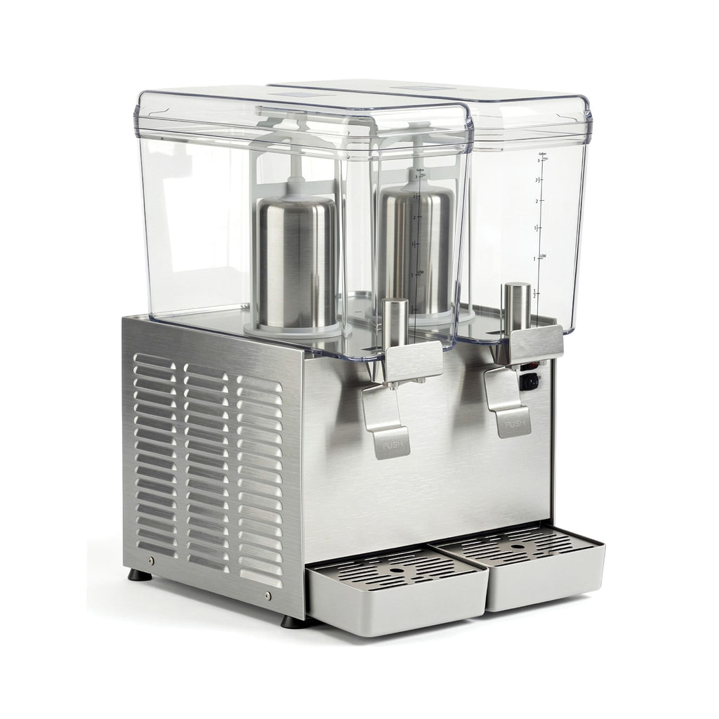 NBD2SS Commercial Refrigerated Beverage Dispenser, Two Bowl, 24 L, Stainless Steel Exterior
