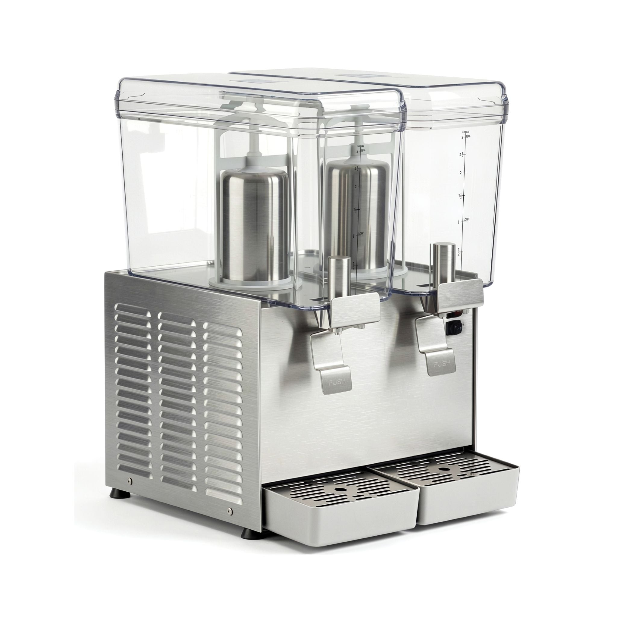 NBD2SS Commercial Refrigerated Beverage Dispenser, Two Bowl, 24 L, Stainless Steel Exterior