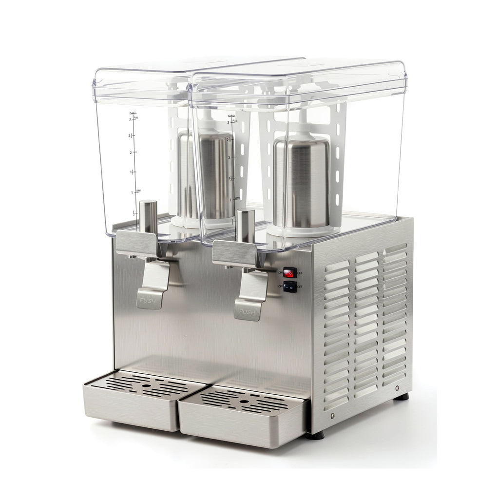 NBD2SS Commercial Refrigerated Beverage Dispenser, Two Bowl, 24 L, Stainless Steel Exterior