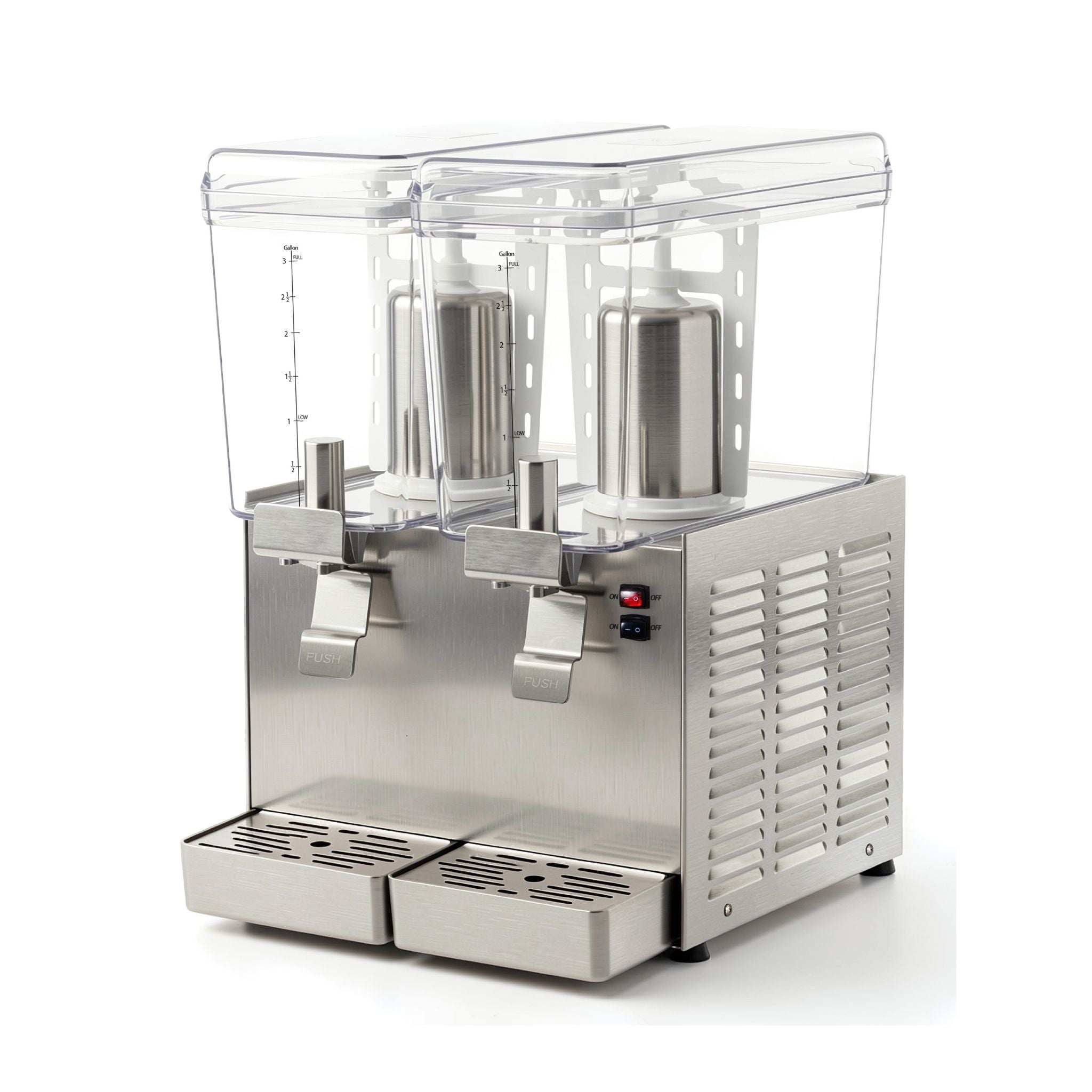 NBD2SS Commercial Refrigerated Beverage Dispenser, Two Bowl, 24 L, Stainless Steel Exterior