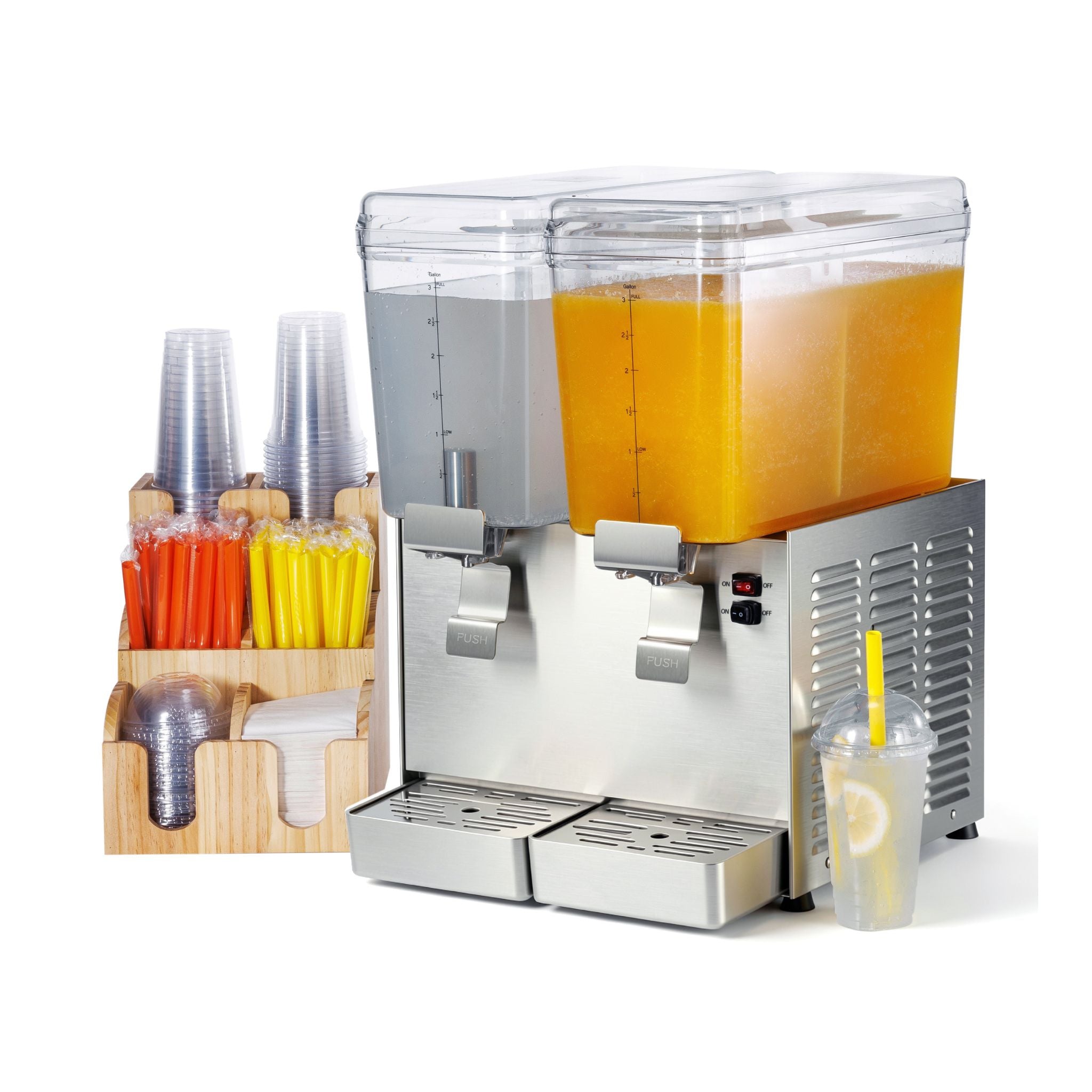 NBD2SS Commercial Refrigerated Beverage Dispenser, Two Bowl, 24 L, Stainless Steel Exterior