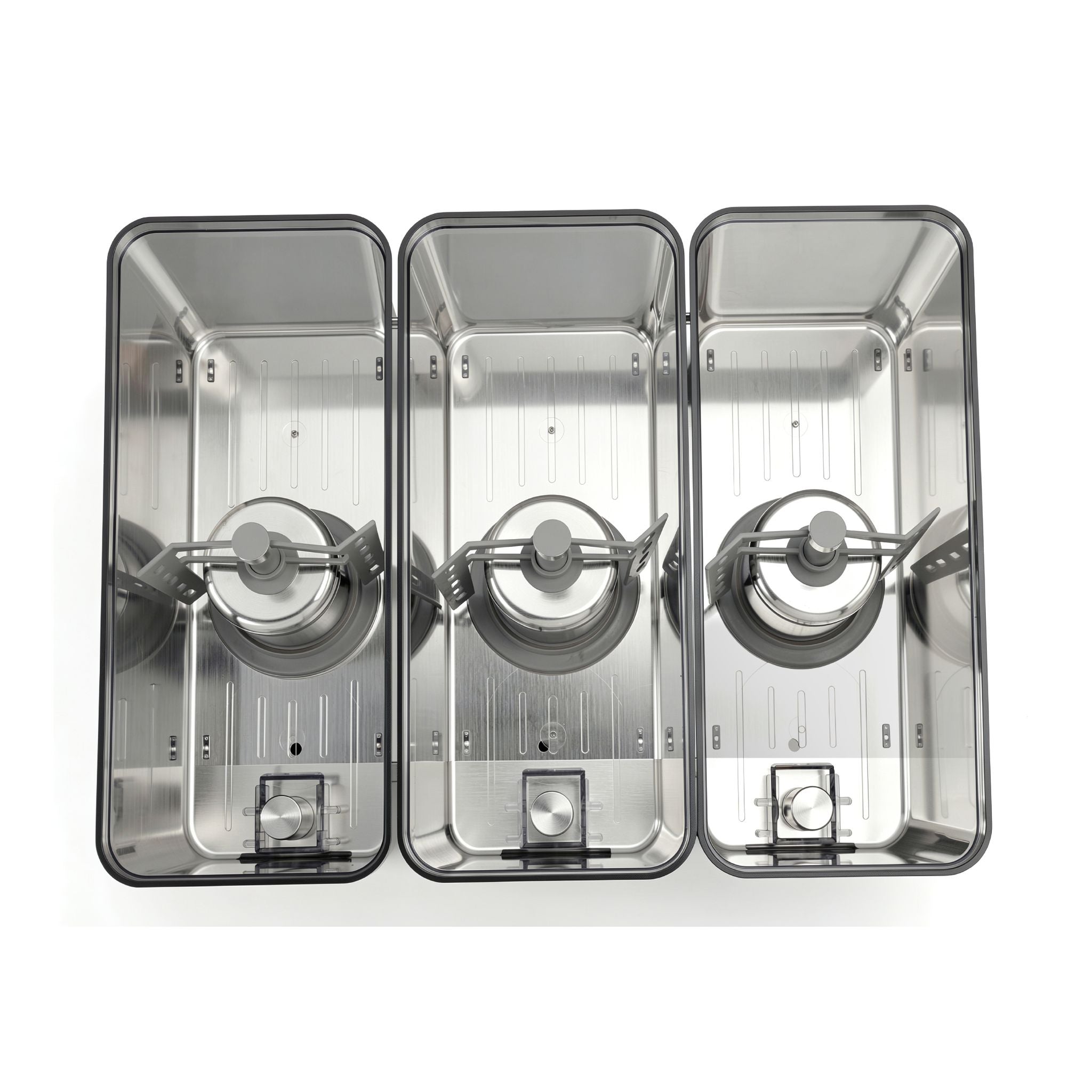 NBD3SS Commercial Refrigerated Beverage Dispenser, Three Bowl, 36 L, Stainless Steel Exterior