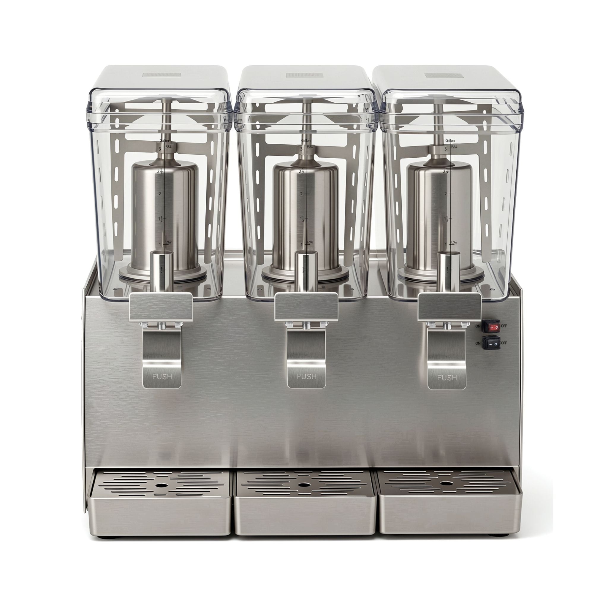 NBD3SS Commercial Refrigerated Beverage Dispenser, Three Bowl, 36 L, Stainless Steel Exterior