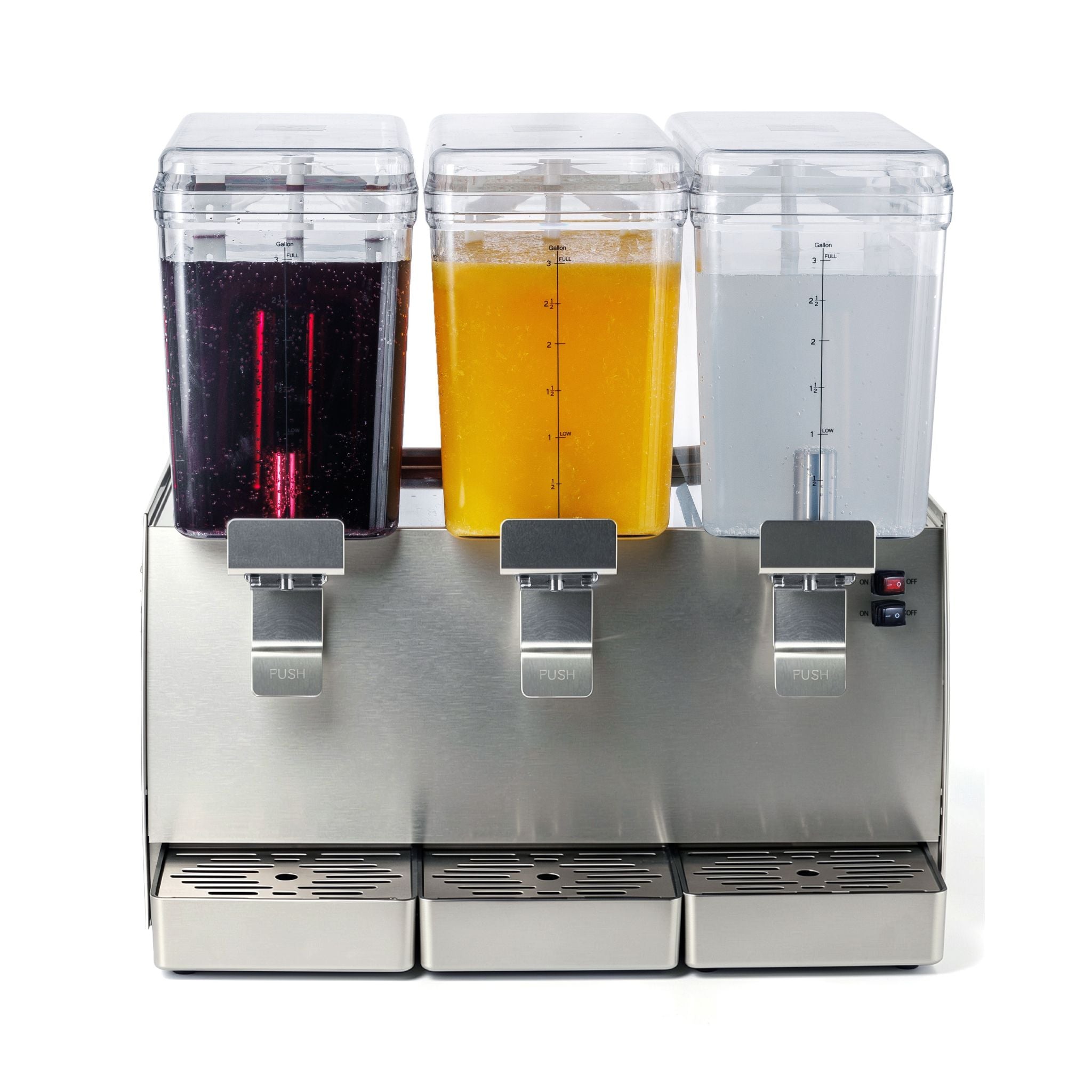 NBD3SS Commercial Refrigerated Beverage Dispenser, Three Bowl, 36 L, Stainless Steel Exterior