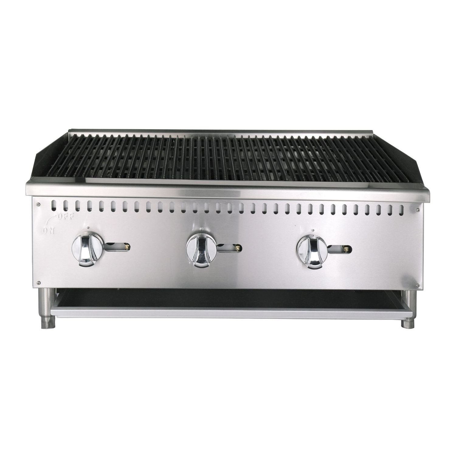 noriota ncb36 gas radiant charbroiler front view