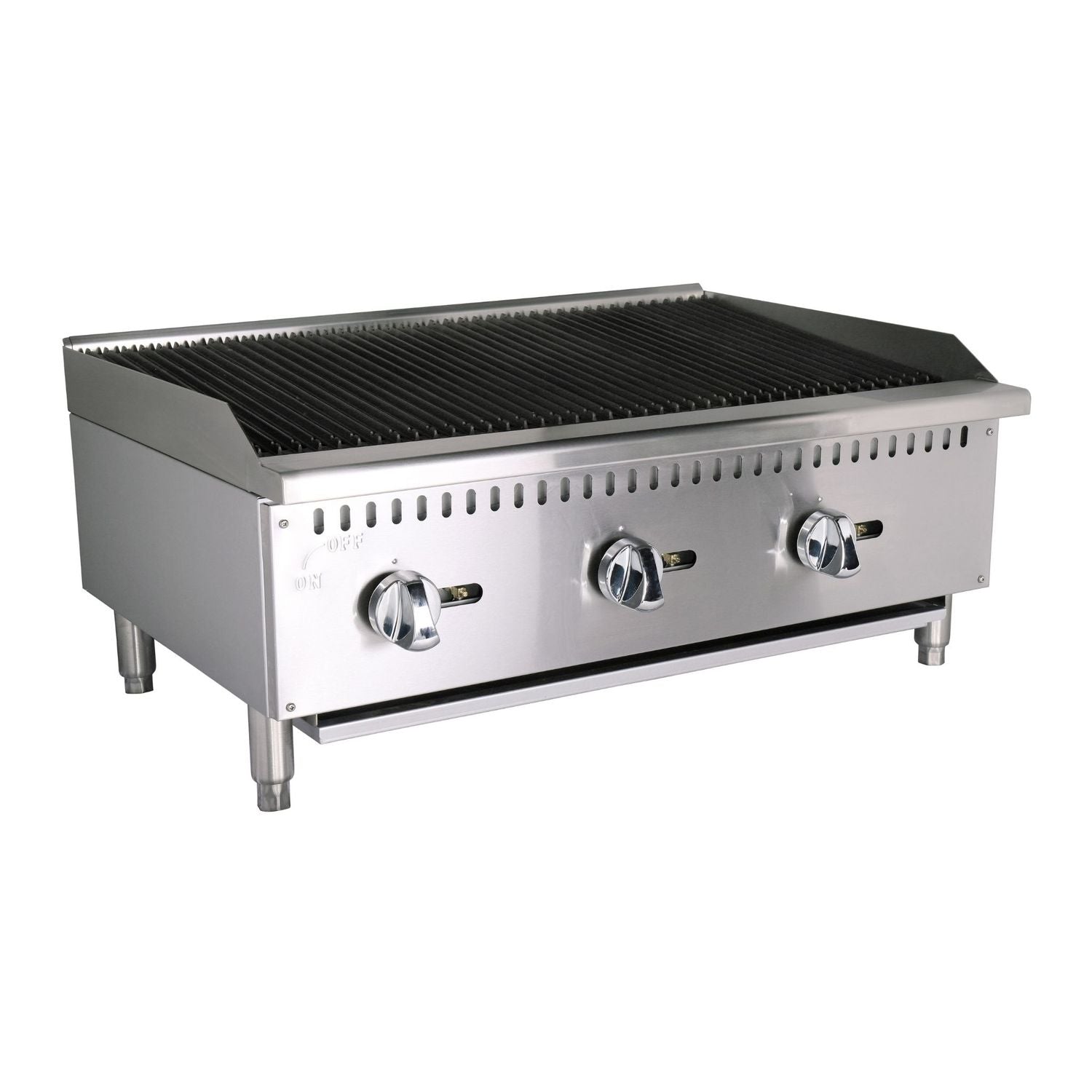 noriota ncb36 gas radiant charbroiler angle left