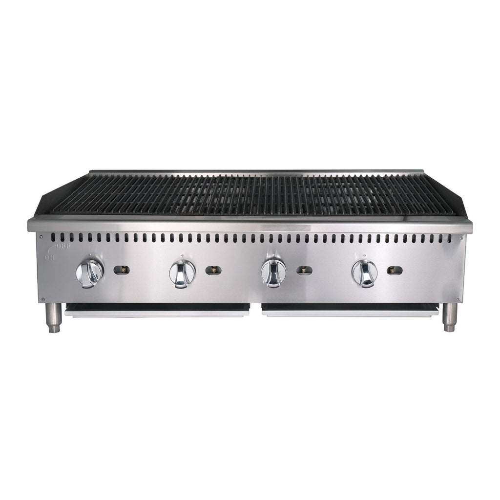 noriota ncb48 gas radiant charbroiler front view