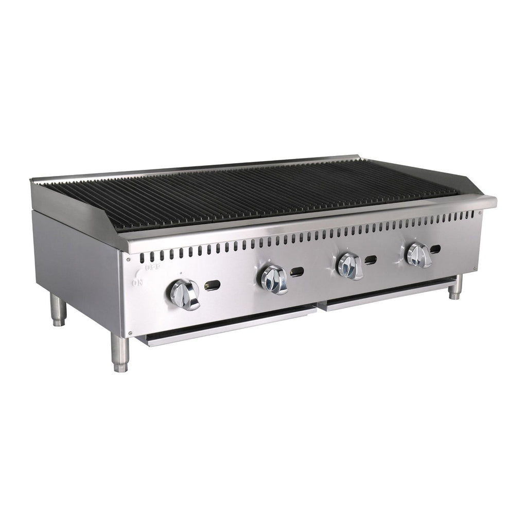 noriota ncb48 gas radiant charbroiler angle left