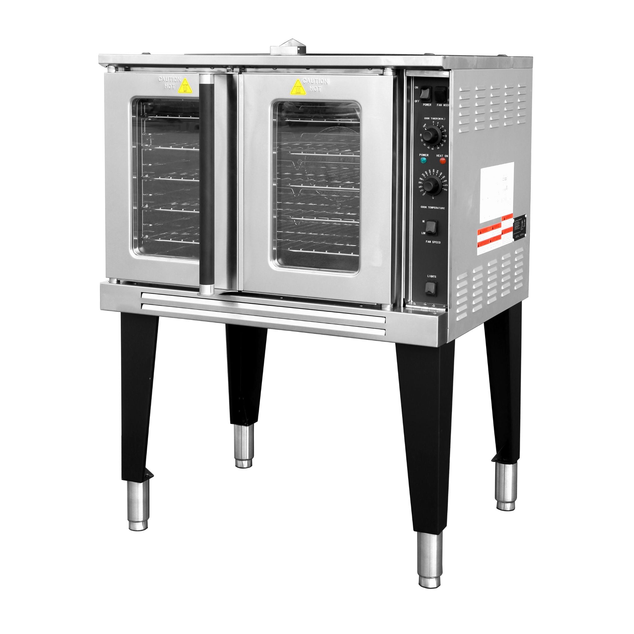 noriota nco1l convection oven commercial oven with two glass doors on a white background right side
