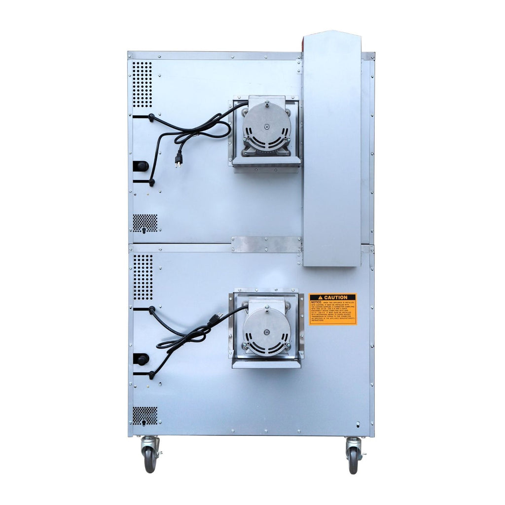 noriota noc2l double convection oven back view of a large industrial appliance with fans and wiring on a white background