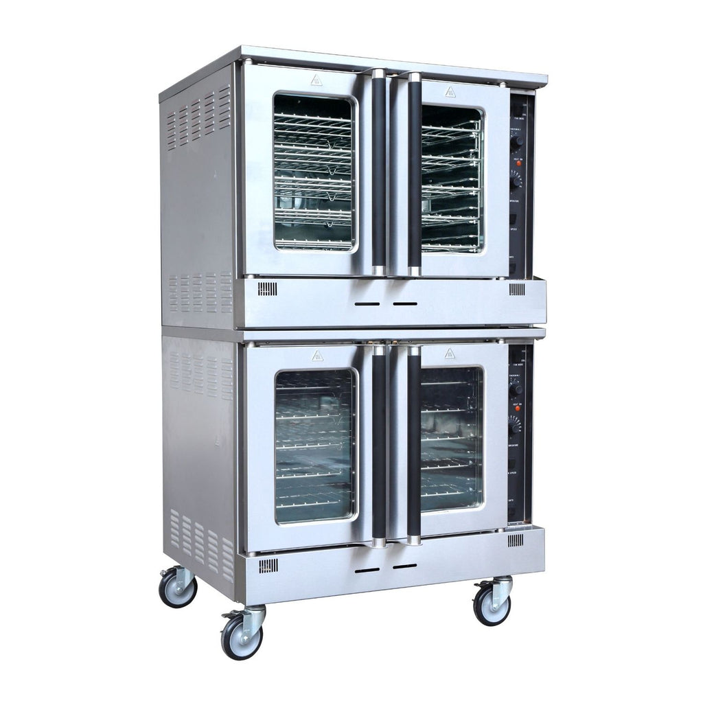noriota noc2n double convection oven, double oven with glass doors, left side. 