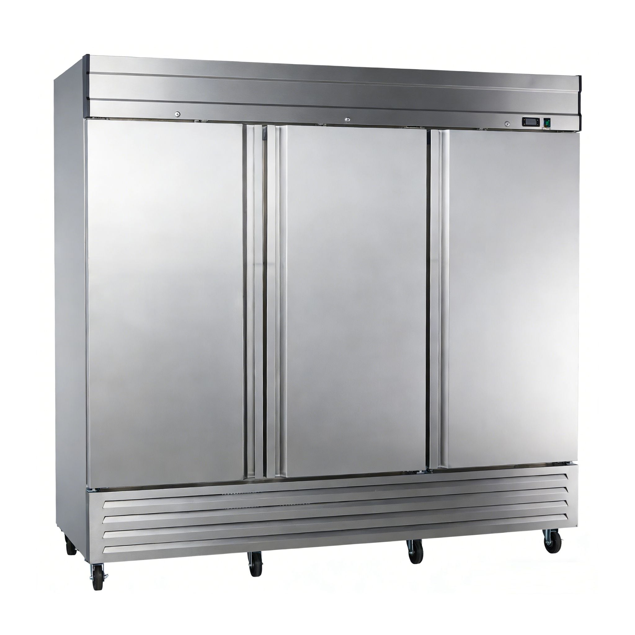 noriota nf72 three door angle left stainless steel commercial solid door freezer