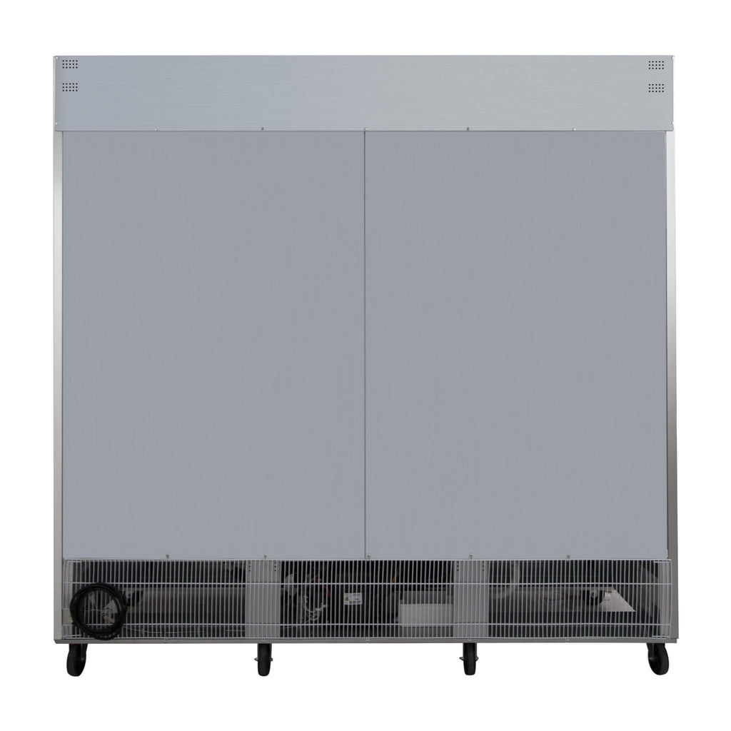 noriota nf72 three door rear stainless steel commercial solid door freezer