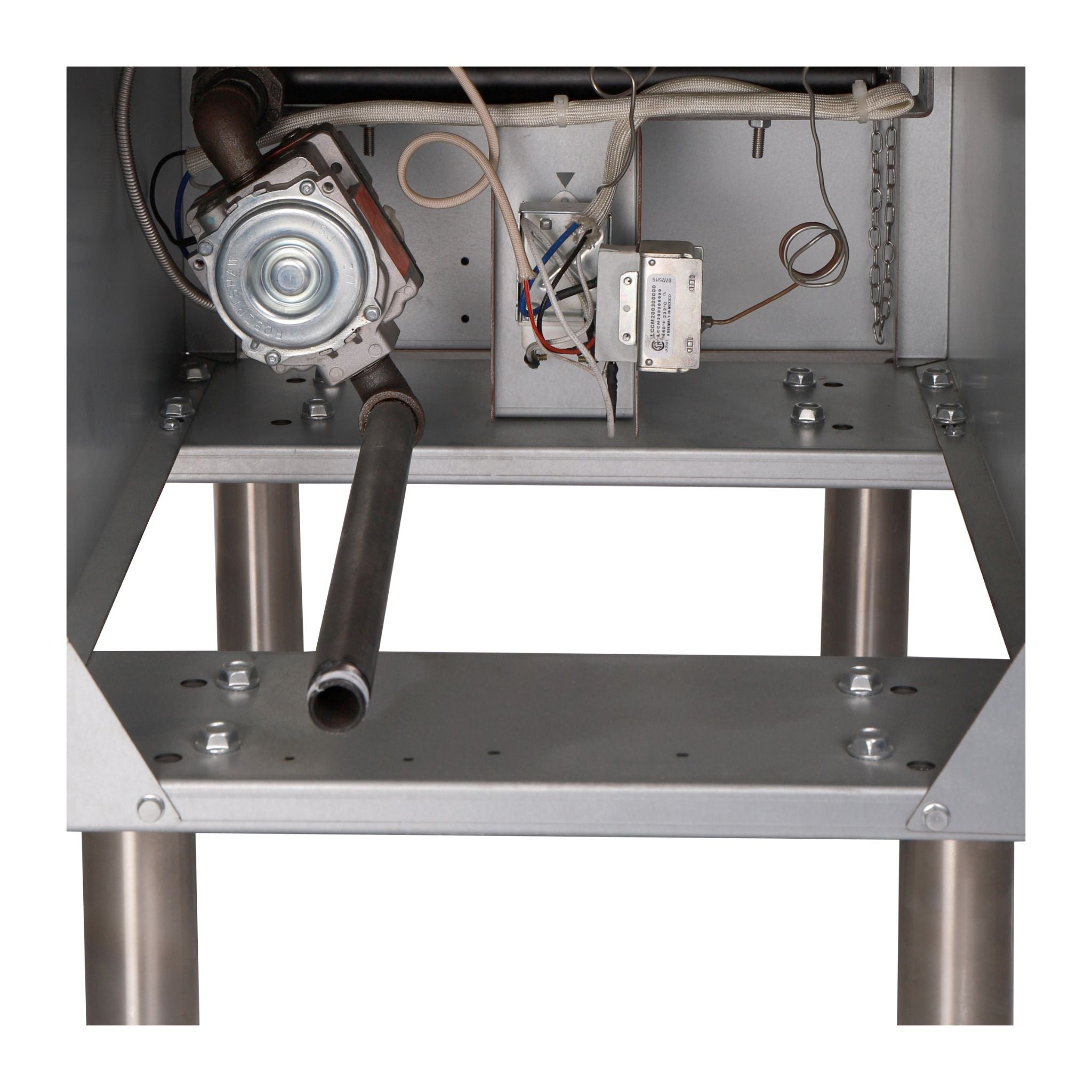 Internal detail of the gas connection for NORIOTA Floor Fryer