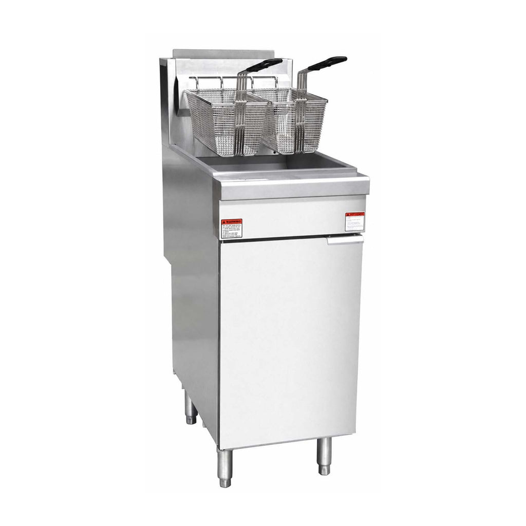 NFF3N Commercial Gas Floor Fryer, 3 Tube, 35–40 lb, Natural Gas