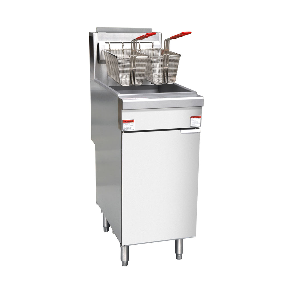 noriota nff4nes gas floor fryer with fryer baskets stainless steel energy star